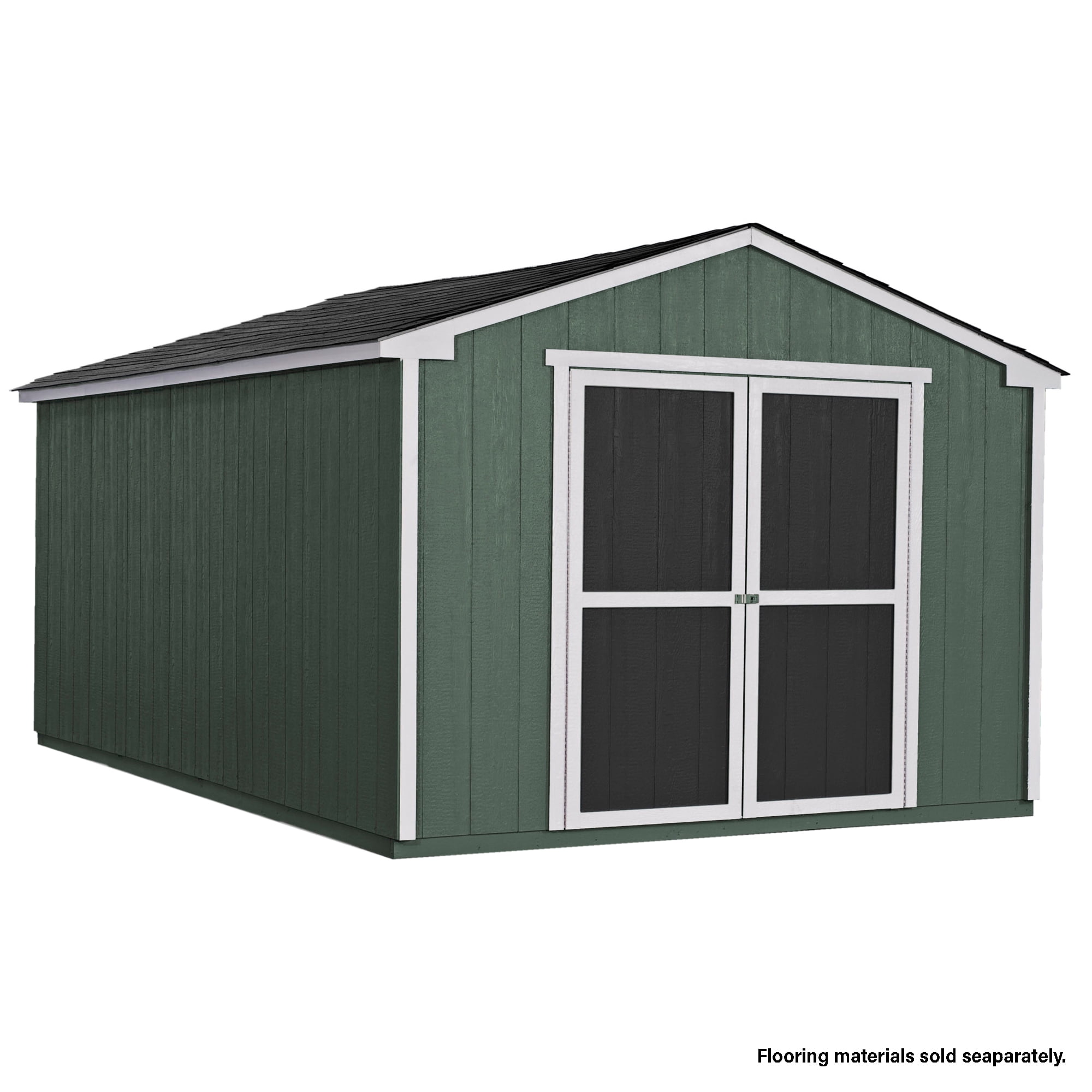 Handy Home Products Cumberland Outdoor Wood Shed Kit with Smartside (Brown, 10 ft. x 16 ft.) 81xri