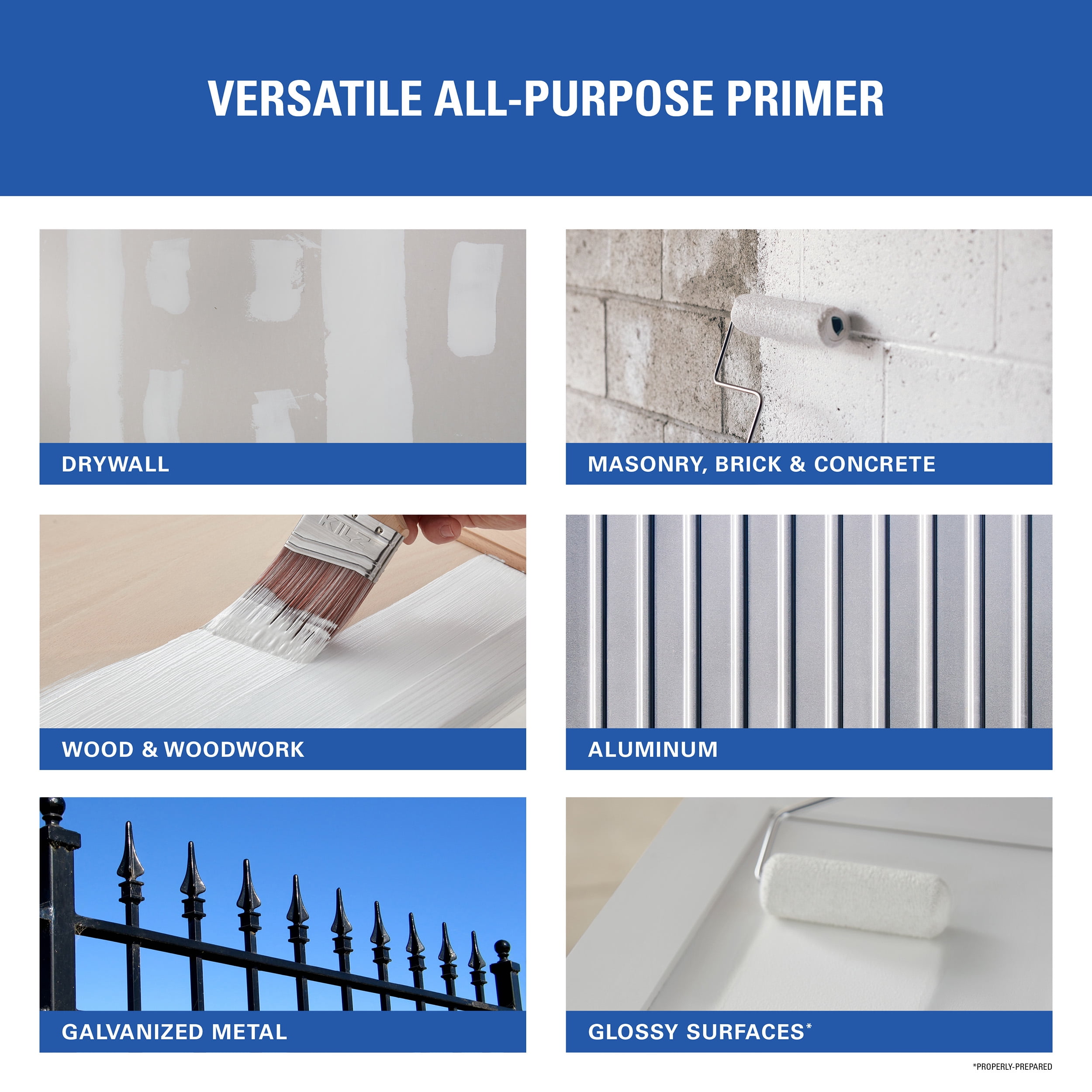 KILZ 2 All-Purpose Interior/Exterior Water-Based Stainblocking Primer (White, 3.5 Gallon) 2uyfc