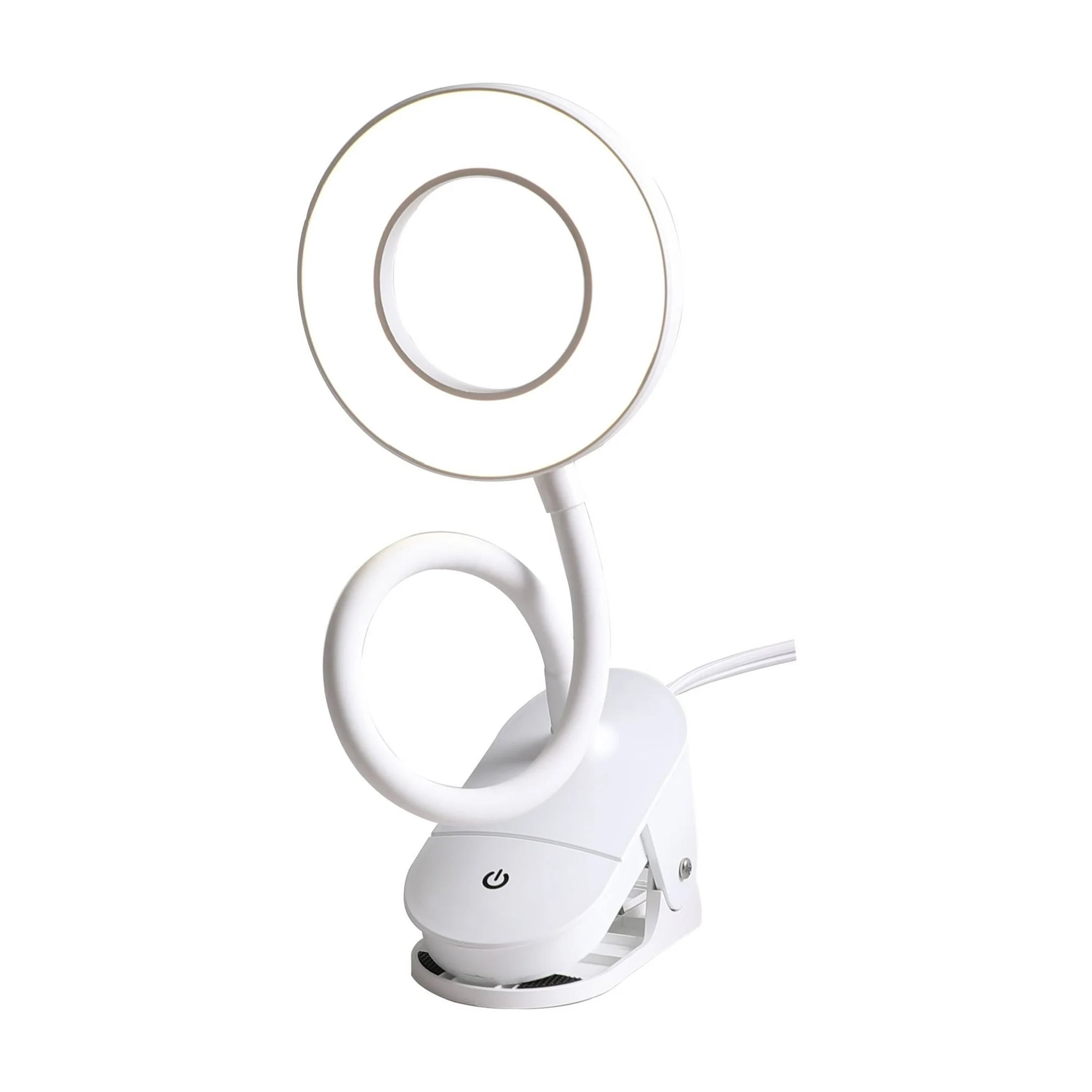 Mainstays LED Ring Light with Flexible Gooseneck and Clip (White, 18.9 in) gj5h7