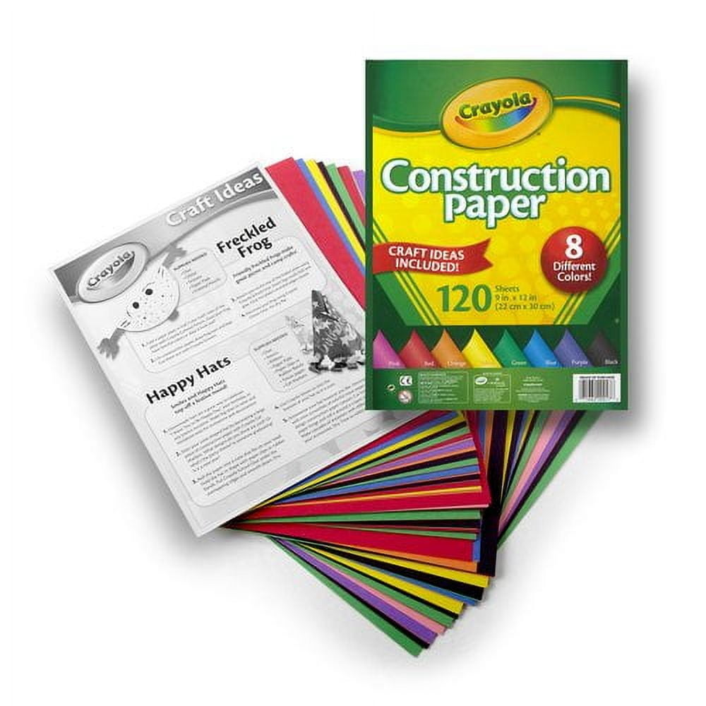 Crayola Construction Paper Set for Arts and Crafts, Durable Multi-Color Sheets (10 Colors, 120 Sheets, 9 in x 12 in) nntfo
