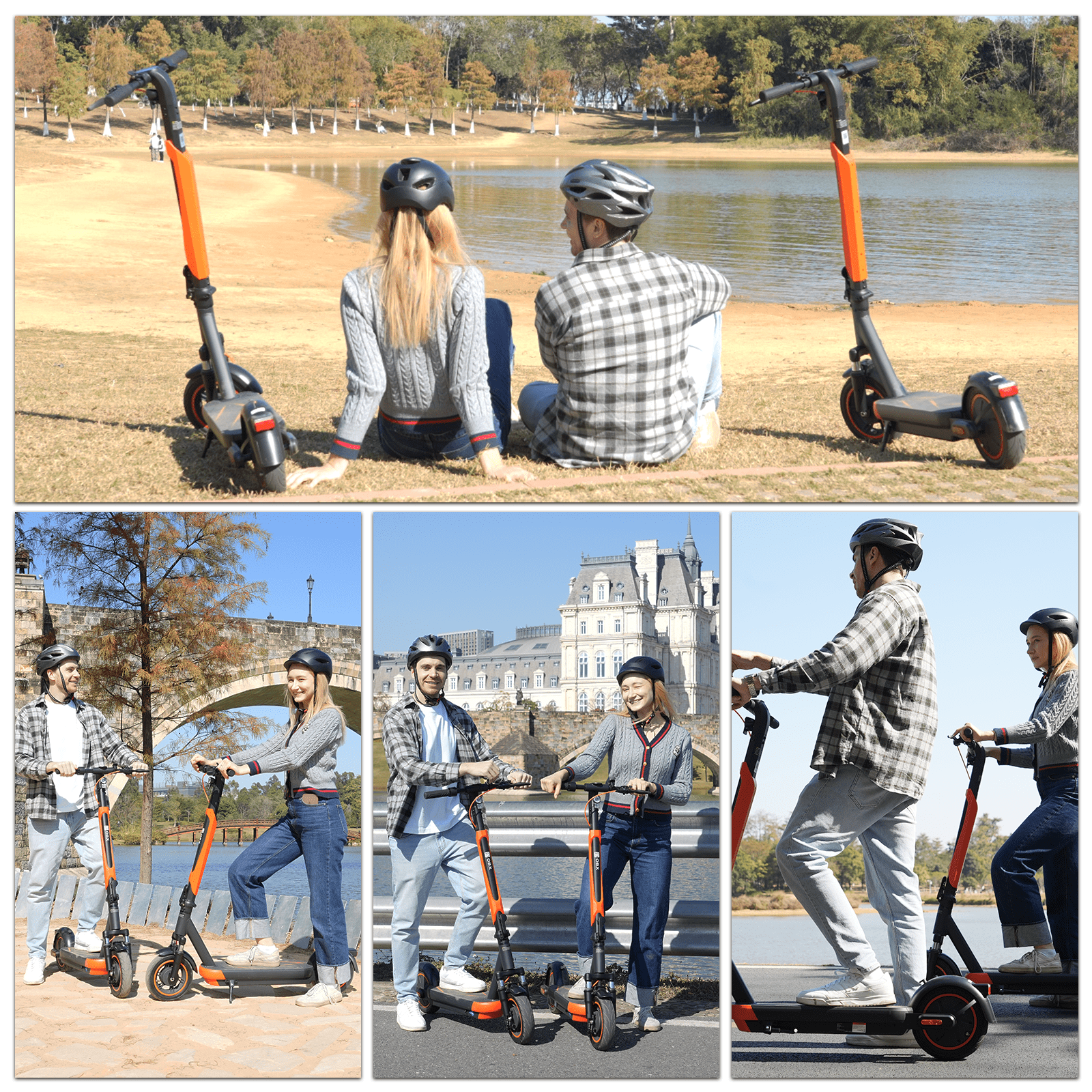 OBX Electric Scooter for Adults, 21MPH 800W Motor, 22 Mile Range, Folding Commuter E-Scooter (Orange, 10 in Tires) xu7zr