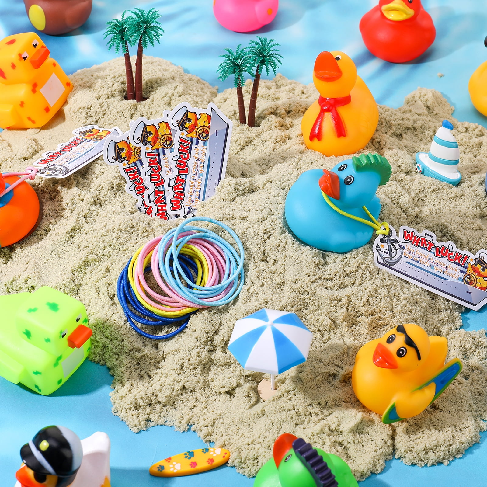 sixwipe Rubber Duck Bath Toy Set for Cruise and Jeep Games (72 Piece Set, 2 in) kd5yh