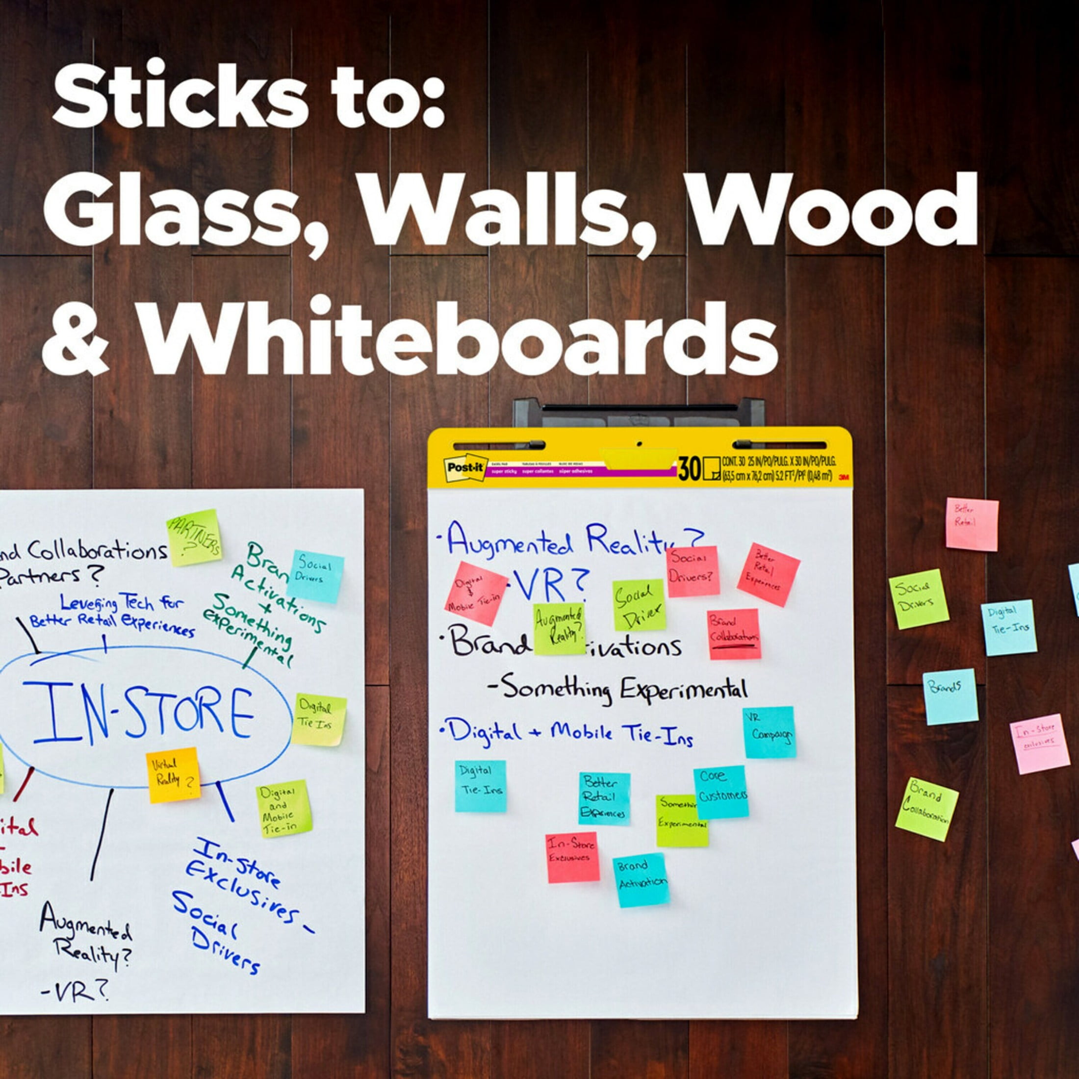 Post-it Super Sticky Mini Easel Pad Flip Chart, Premium Self-Stick Paper (White, 15 in. x 18 in., 2 Pads) oui67