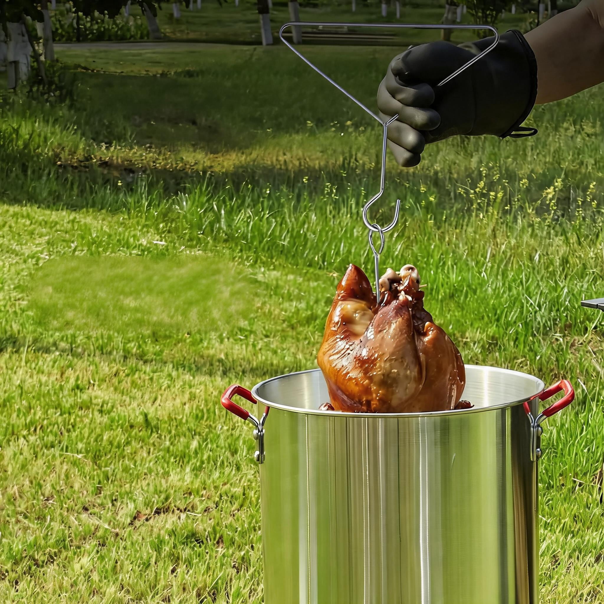Generic Outdoor Aluminum Seafood Boiling Kit and Turkey Fryer with 54000 BTU Propane Burner (30 qt) 6a1n6