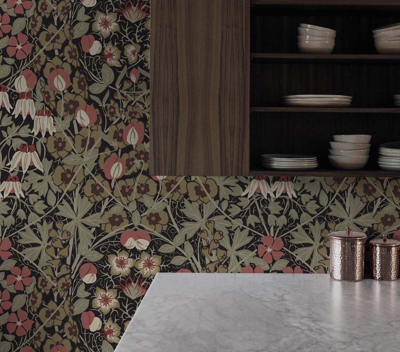 NextWall Tulip Garden Peel and Stick Wallpaper (Red, 20.5 in x 18 ft) l7qxy