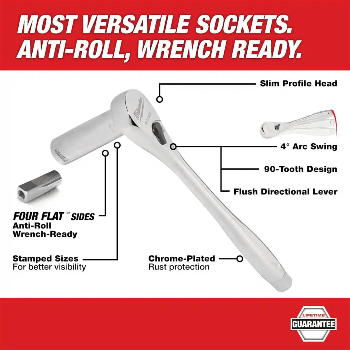 Milwaukee 3/8 in Drive 17mm 6-Point Socket (Black, 17mm) gon2a