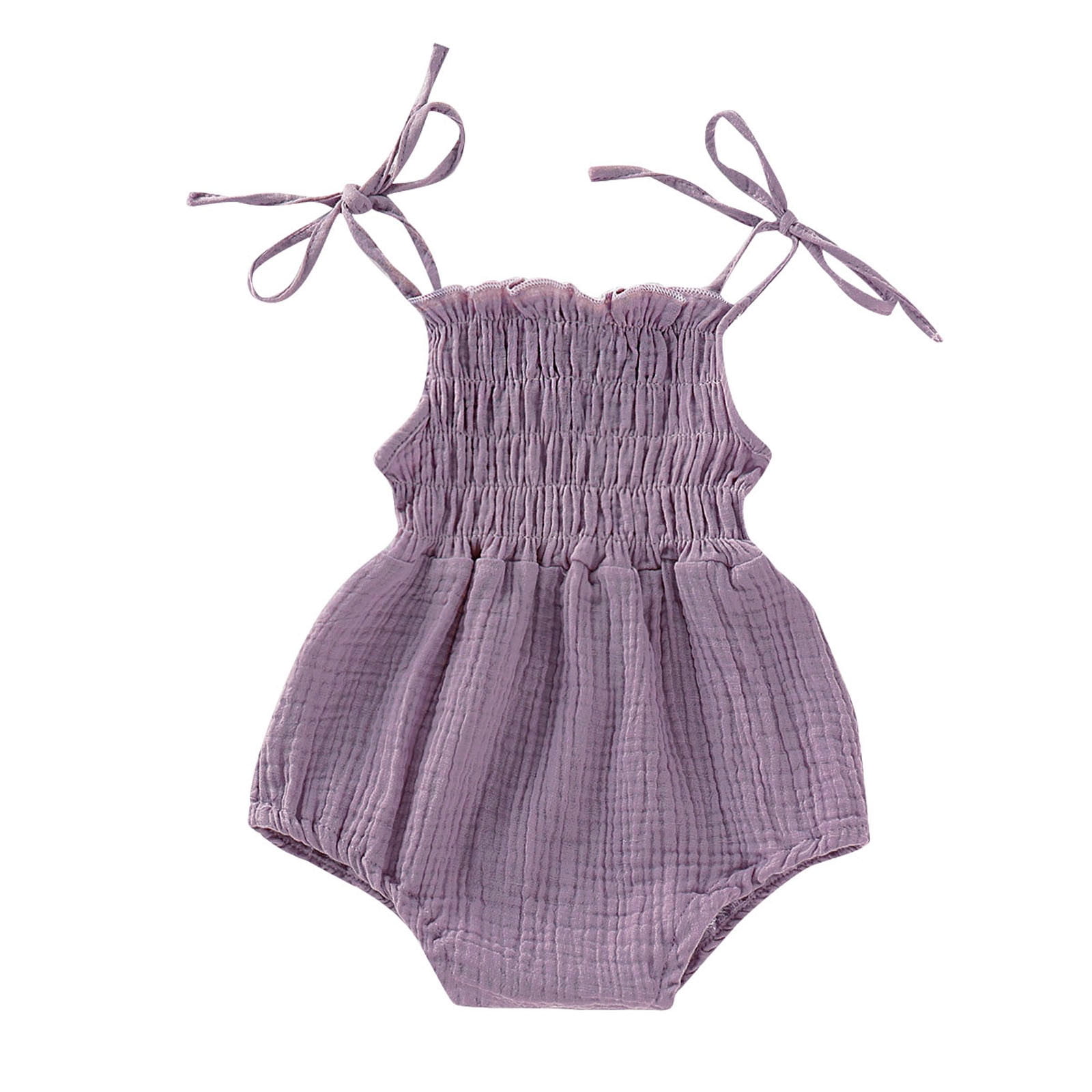 Rciityk Baby Girls Summer Romper Adjustable Strap Bodysuit Outfit (0-18 Months) dycoq