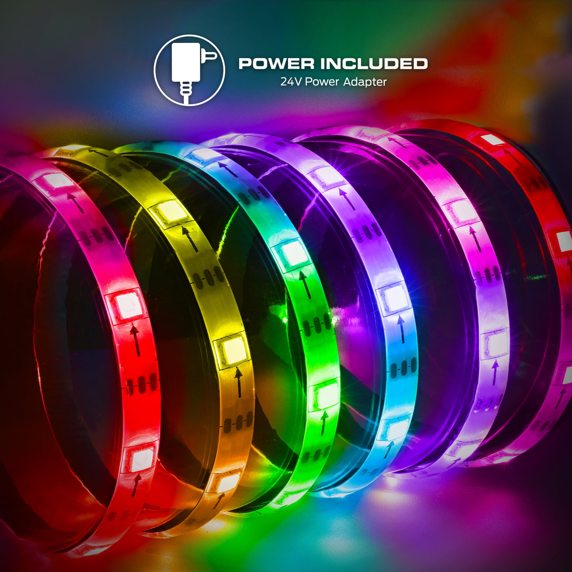 Monster Smart LED Light Strip, Multi-Color Flow, Sound Reactive, Razer Chroma Compatible (100 ft) bfry7