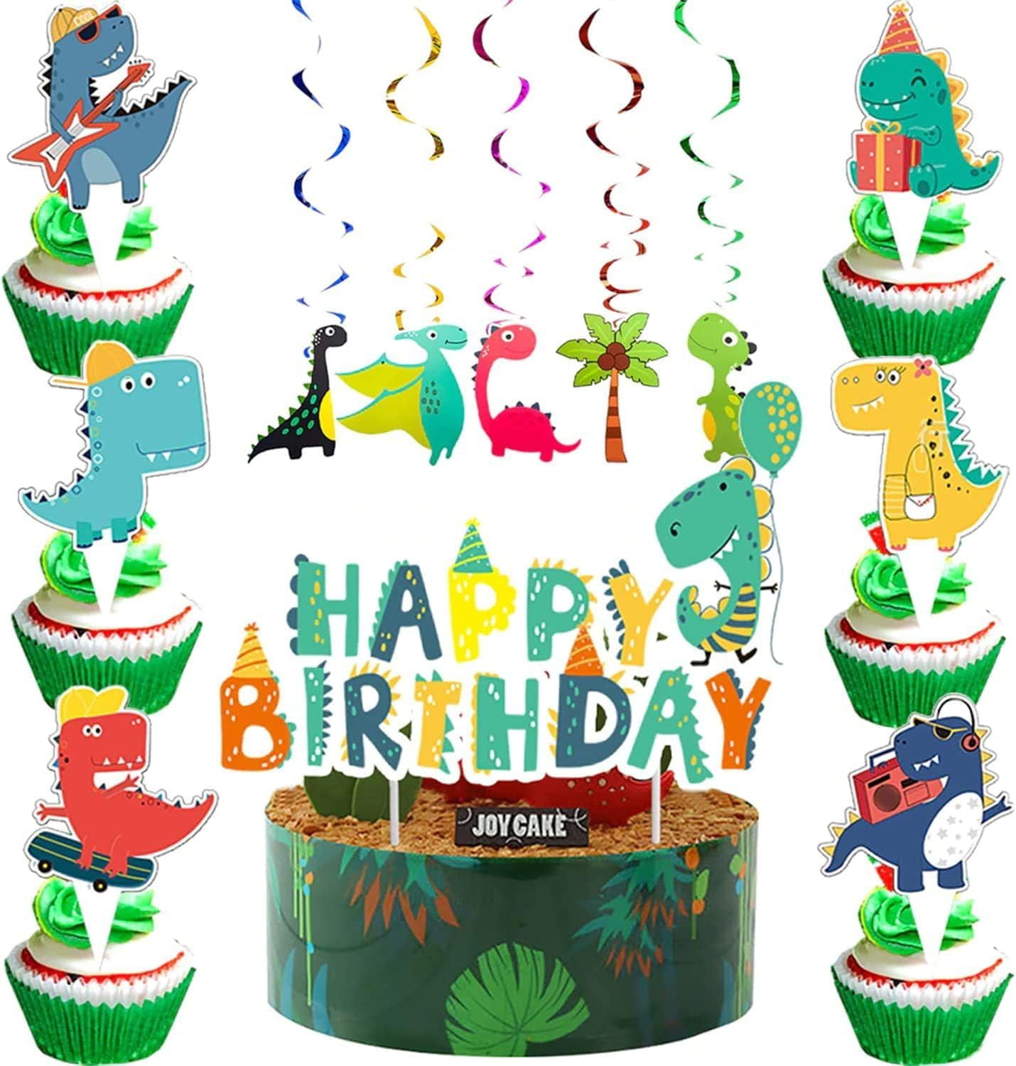 Matecam X1 Dinosaur Birthday Party Decorations Set (Multicolor, 109 Piece Kit) q00um