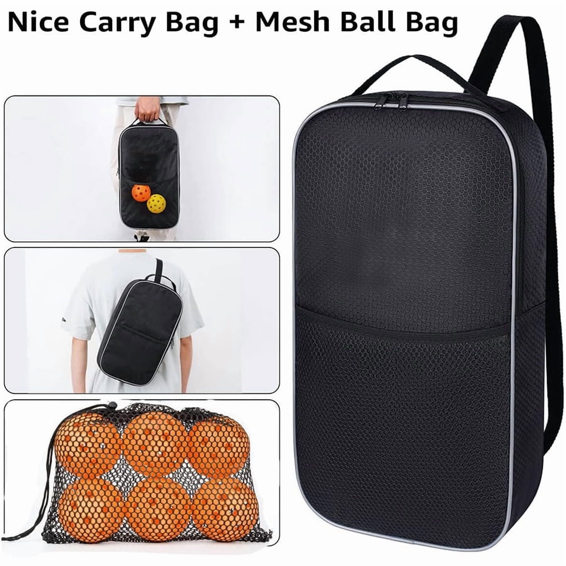 Pickleball Paddle Set (4 Rackets, 4 Balls, Carrying Bag, Fiberglass Graphite Surface, Black, 4-Pack) cqesw
