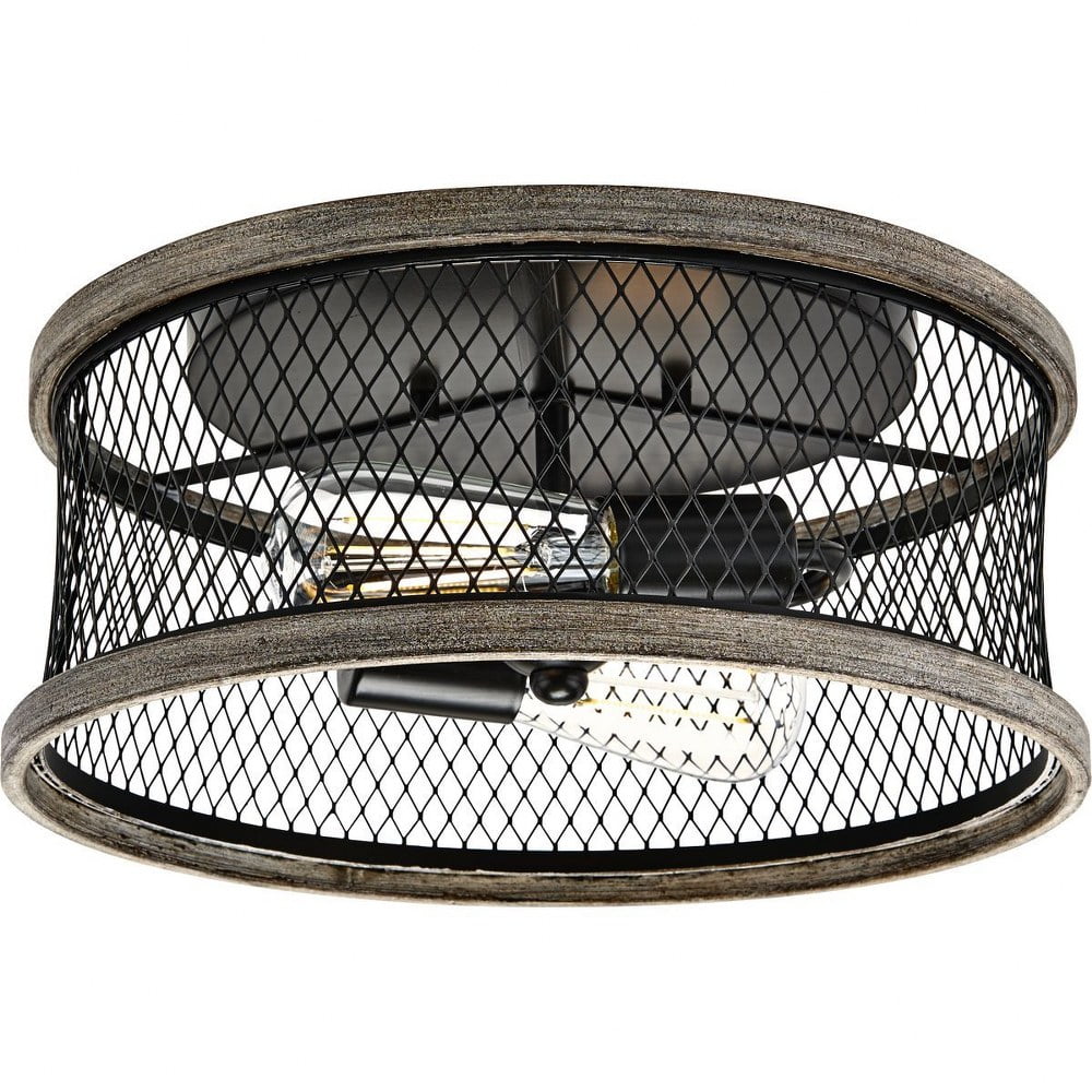 Progress Lighting Austelle 2-Light Flush Mount Ceiling Fixture (Antique Bronze, 13 in) l5wss