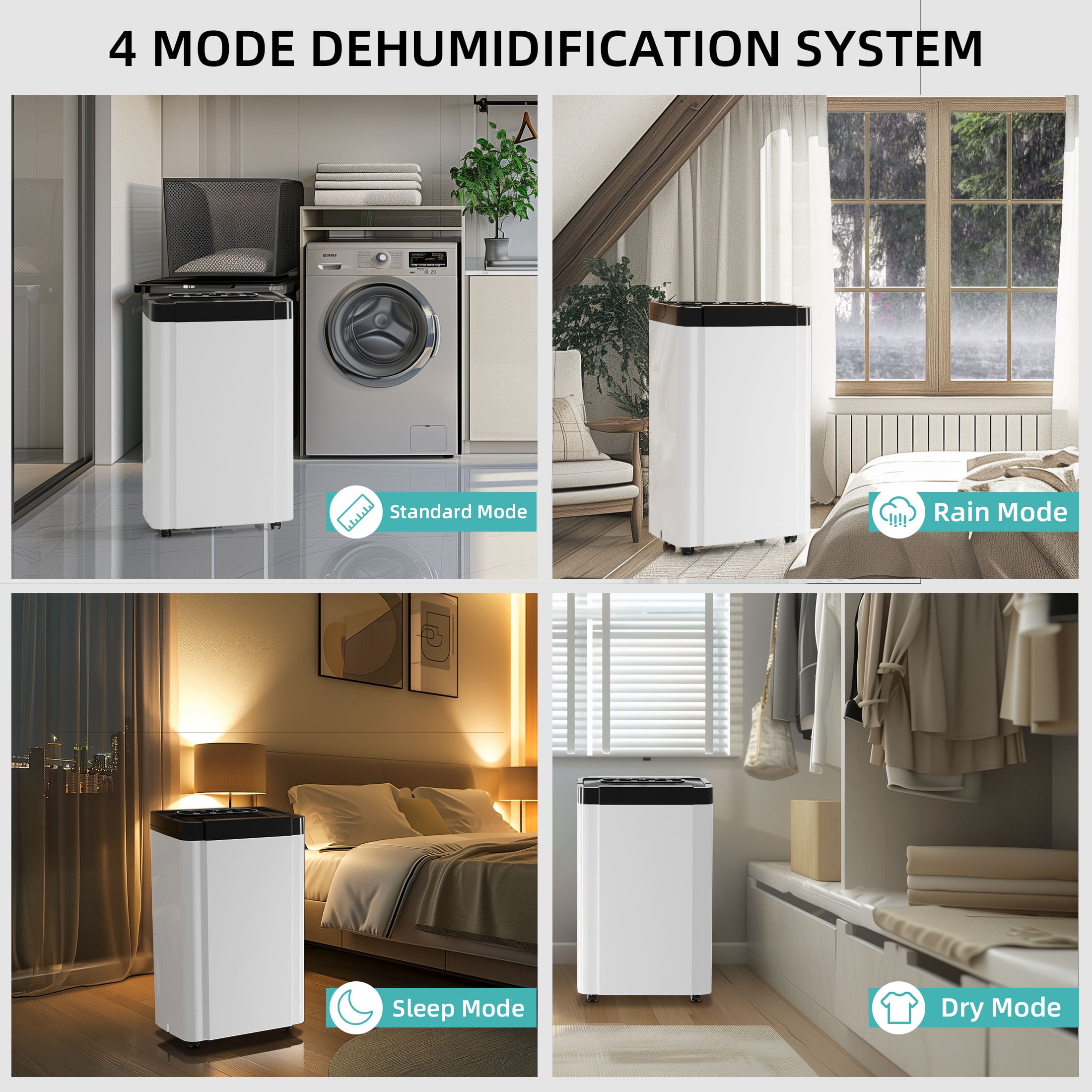 Rocyis Dehumidifier for Large Rooms, Portable Moisture Control with Auto Shut Off (19 Pint DOE, 0.8 gal) jmae5