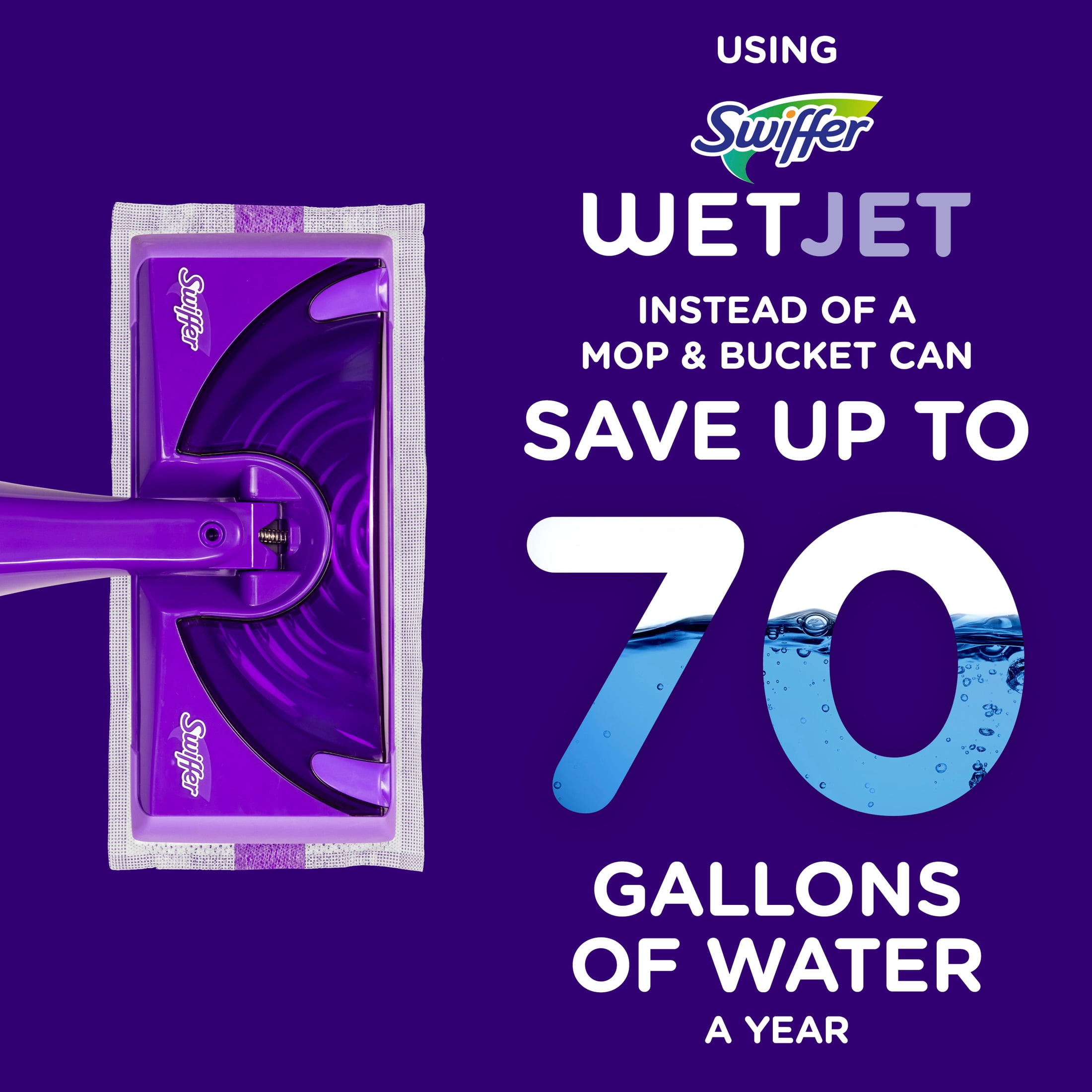 Swiffer WetJet Hardwood Floor Mop Starter Kit with Cleaning Solution and Pads (Unscented, 7-Piece Set) 892ey
