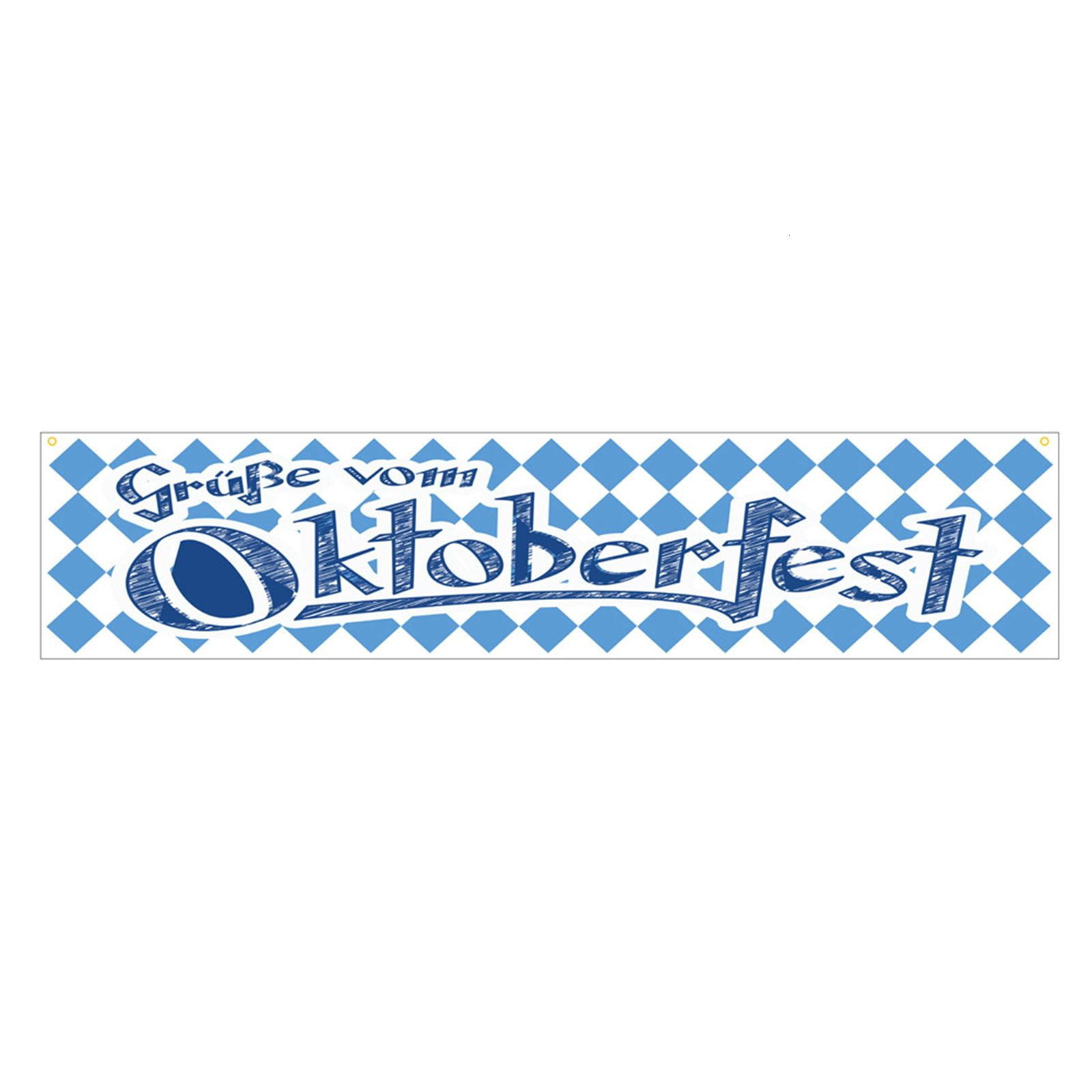 TIZUQE Oktoberfest Hanging Banner Flag (Blue and White Plaid, 1 Pack) rde1p
