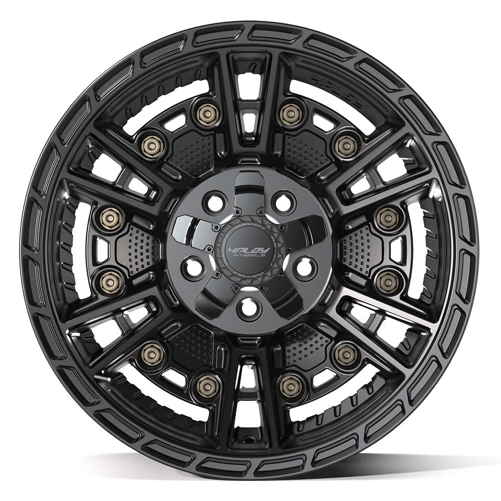 4PLAY Wheels 4PS01 Off-Road Rim Heavy-Duty Performance (Satin Black, 17x9 in) kibp7