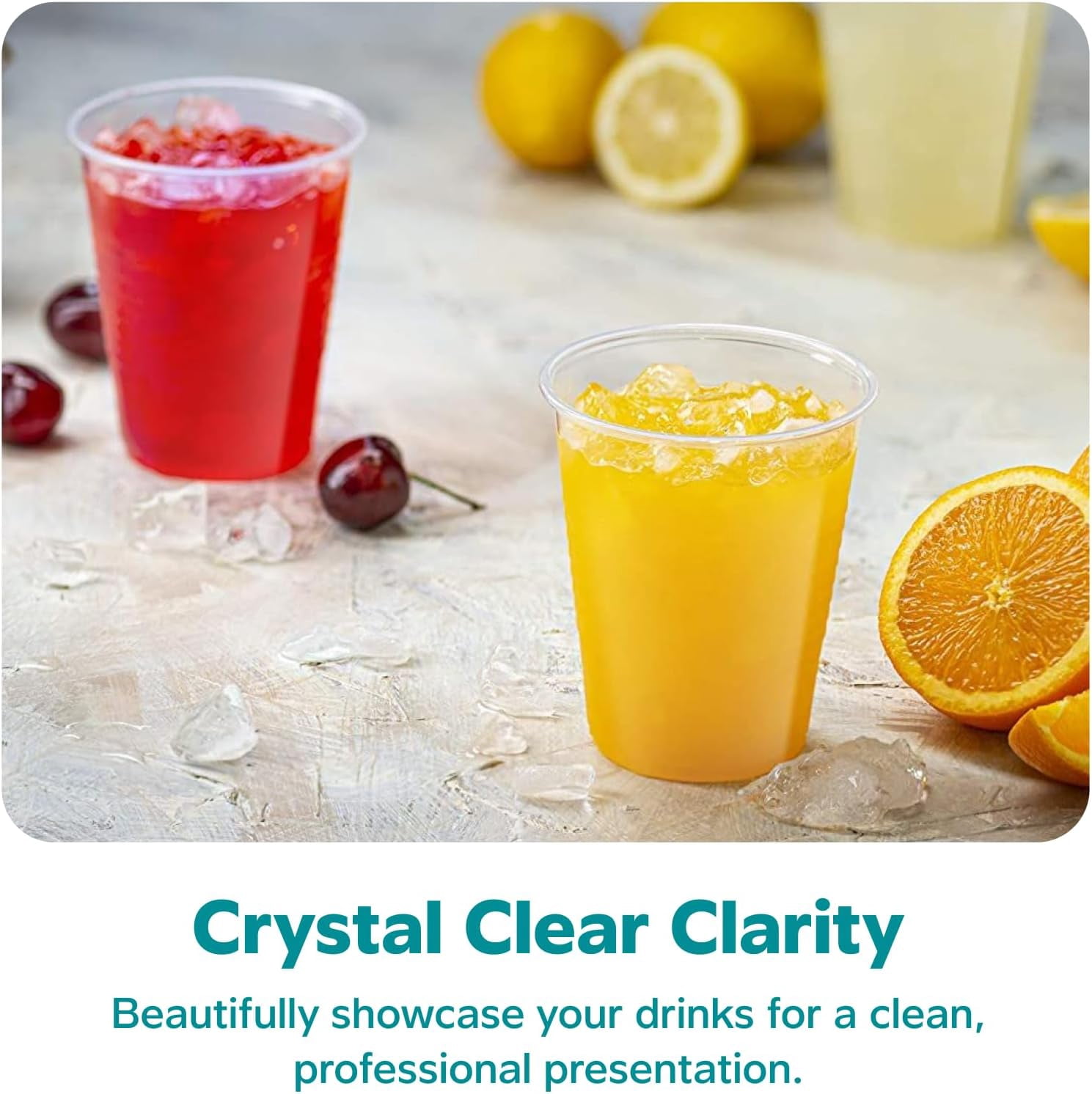 GUSTO Disposable Plastic Drinking Cups for Parties and Events (Clear, 240-Pack, 12 oz) j3rt8