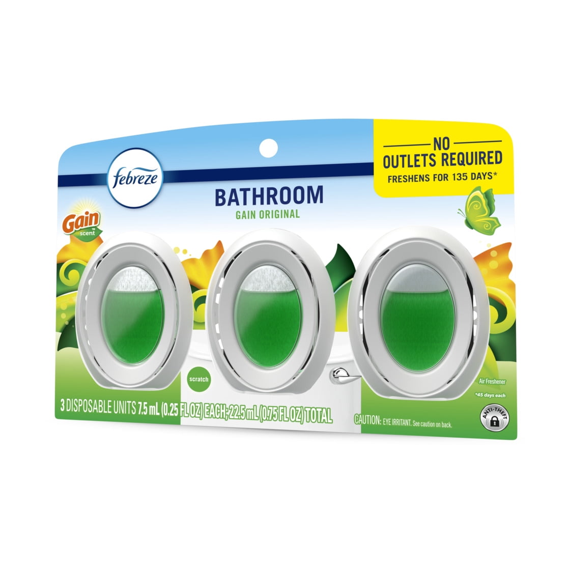Febreze Odor-Fighting Bathroom Air Freshener, Gain Original Scent (3 Pack) mvkac