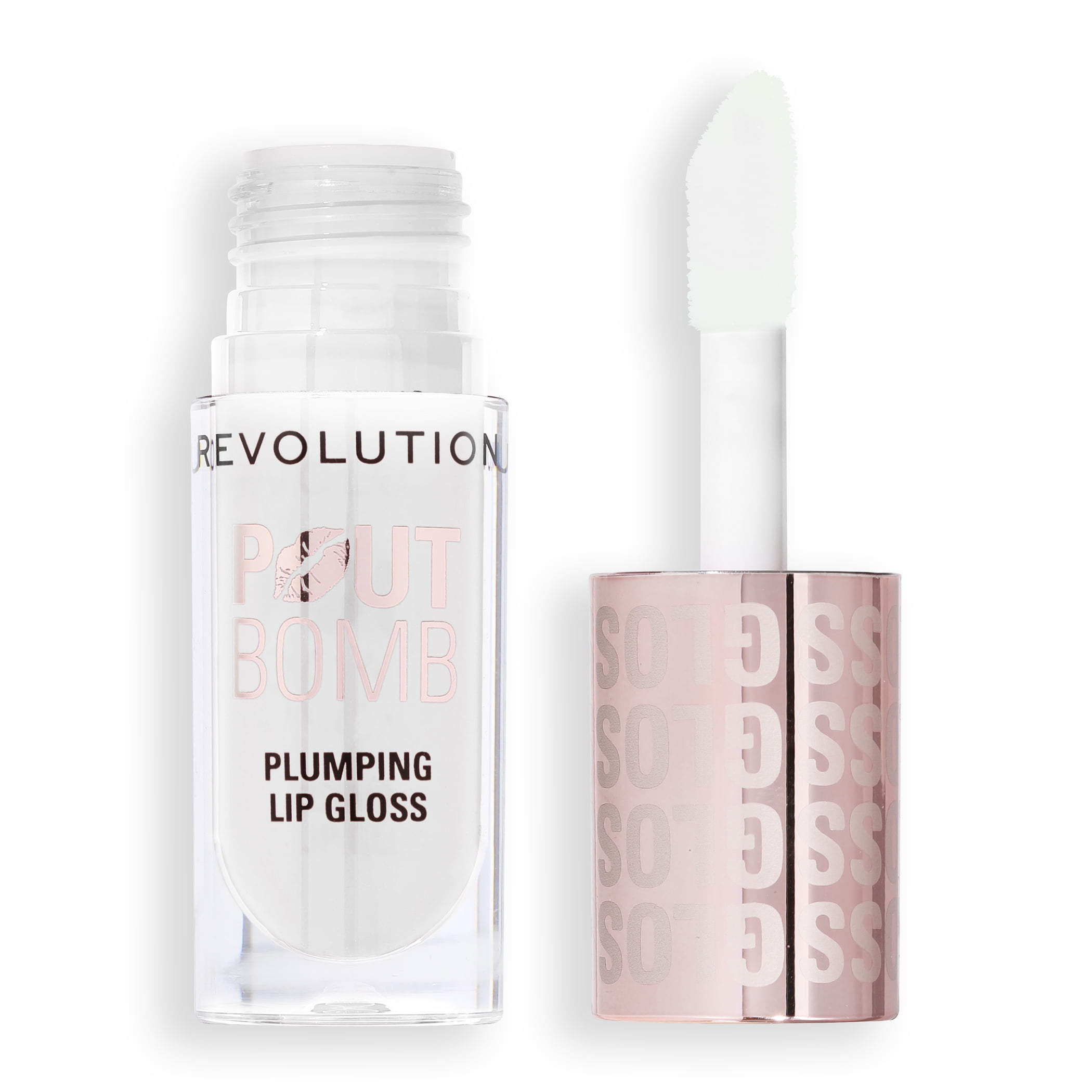 Revolution Beauty Pout Bomb Plumping High-Shine Lip Gloss with Vitamin E (Glaze Clear, 0.16 fl oz) 1pbec