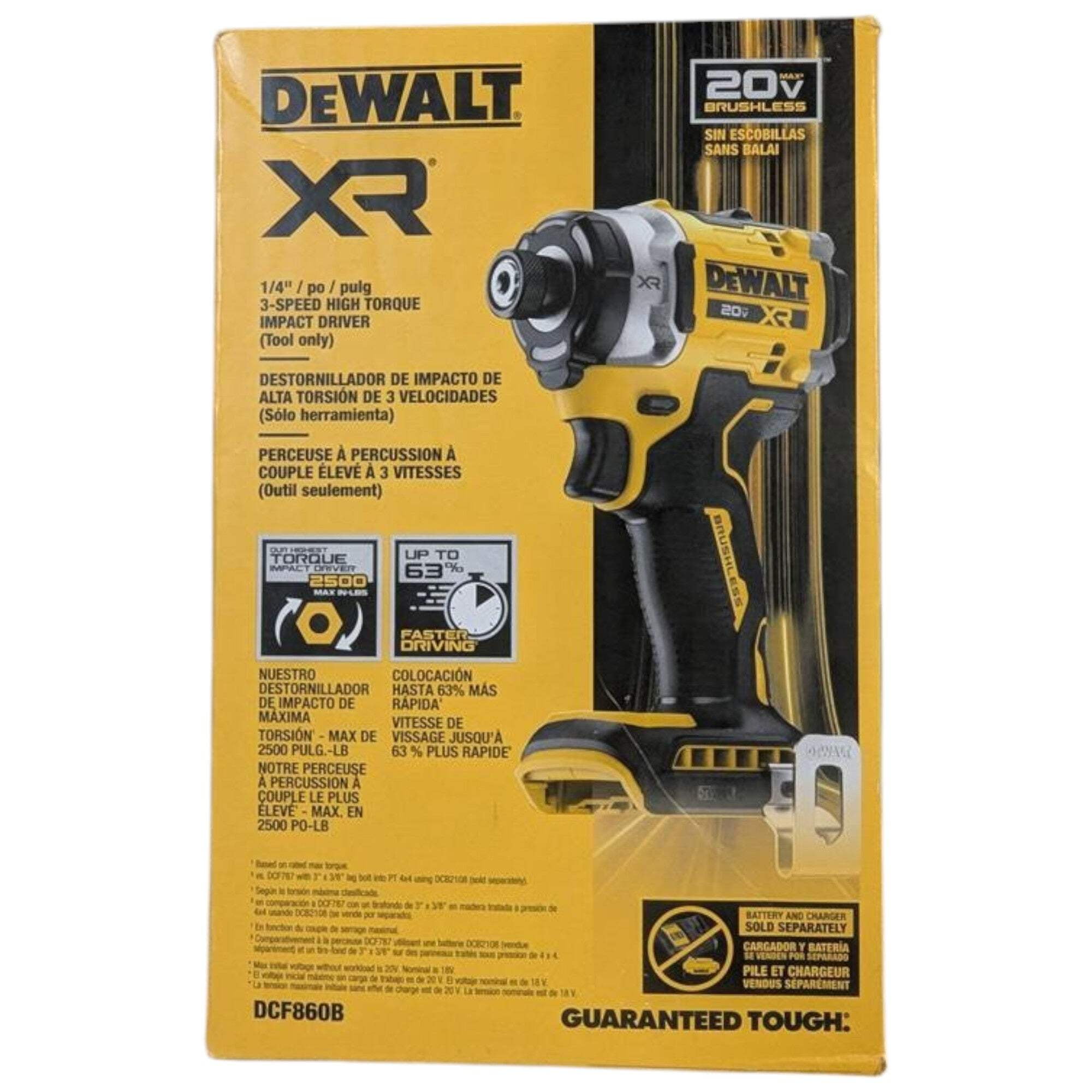 DEWALT 20V MAX XR 3-Speed High Torque Impact Driver (Yellow, Tool Only) 7f9u4