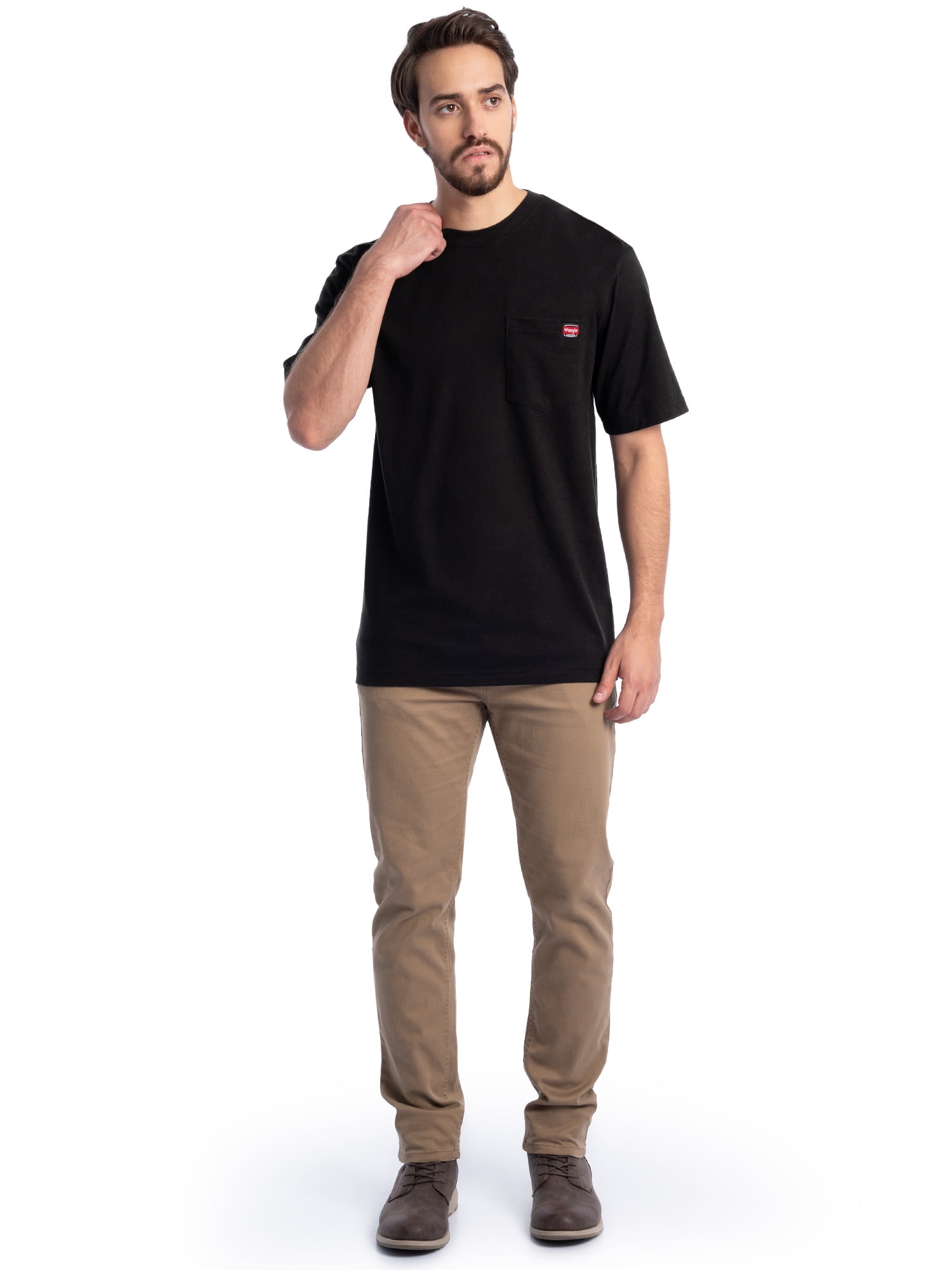 Wrangler Workwear Men's Short Sleeve Pocket T-Shirt (Grey, S) 3-Pack scu55