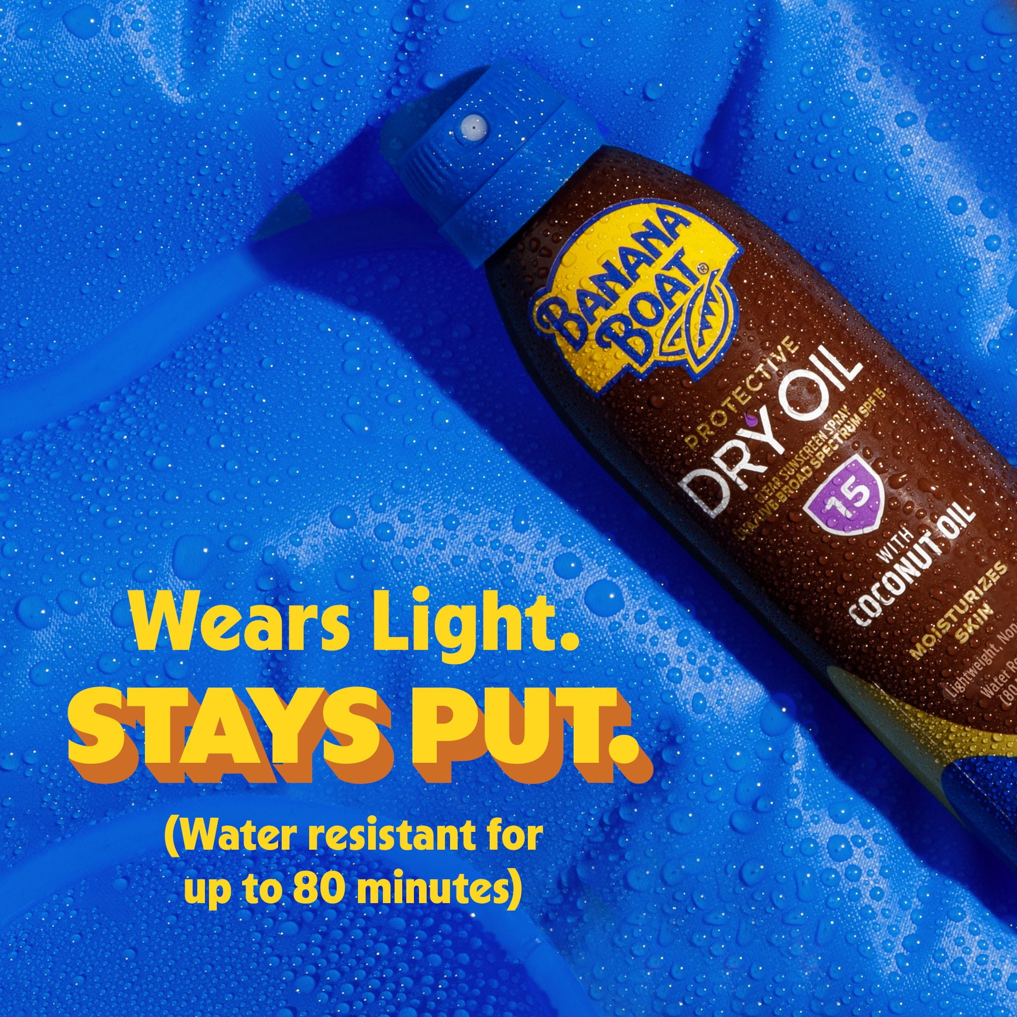 Banana Boat Dry Oil Sunscreen Spray, Broad Spectrum SPF 15, Lightweight & Water Resistant (9.5 oz) ocdw6