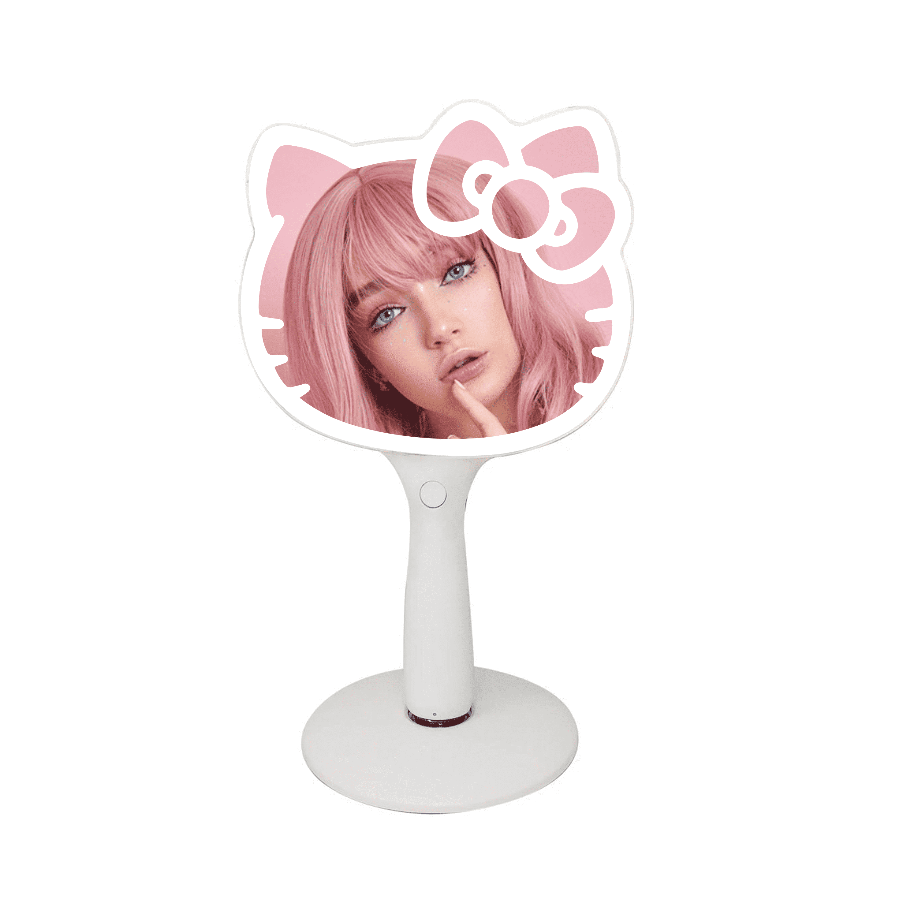 Impressions Vanity Hello Kitty LED Lighted Handheld Makeup Mirror with Magnetic Stand (White, 7 in) t7unv