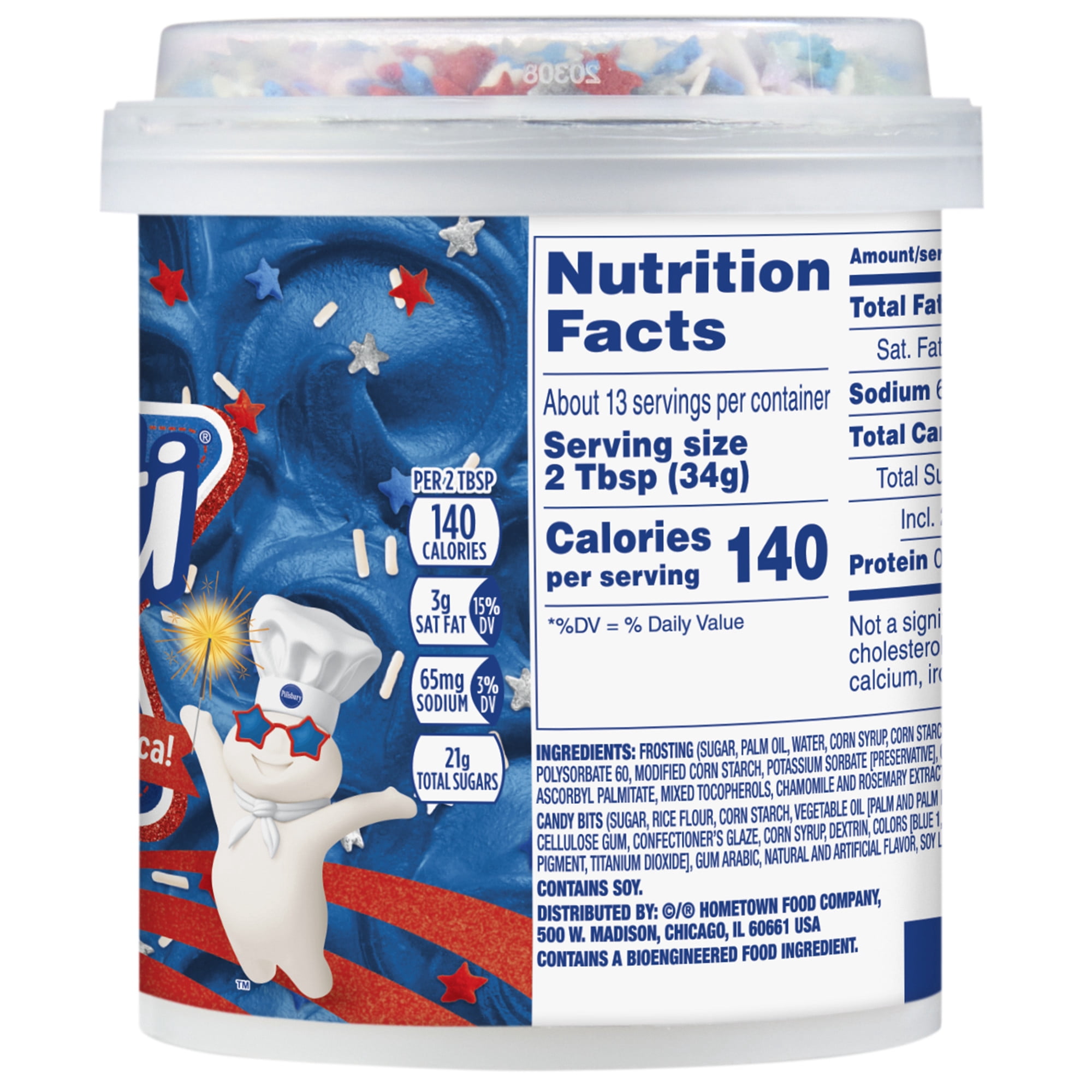 Pillsbury Funfetti Stars and Stripes Vanilla Frosting with Sprinkles (Blue, 15.6 oz) nmtoo