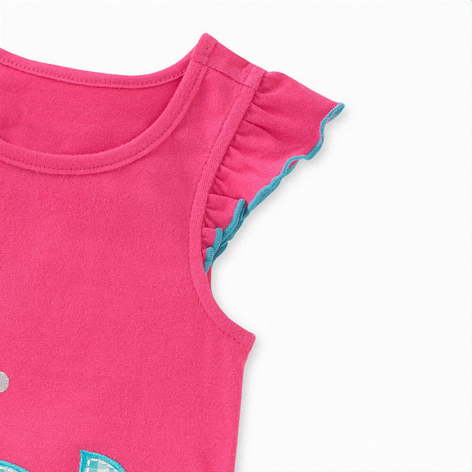 CAICJ98 Toddler Girl Summer Outfit Set Cotton Sleeveless Top and Shorts (Hot Pink, 4-5 Years) jnmz6
