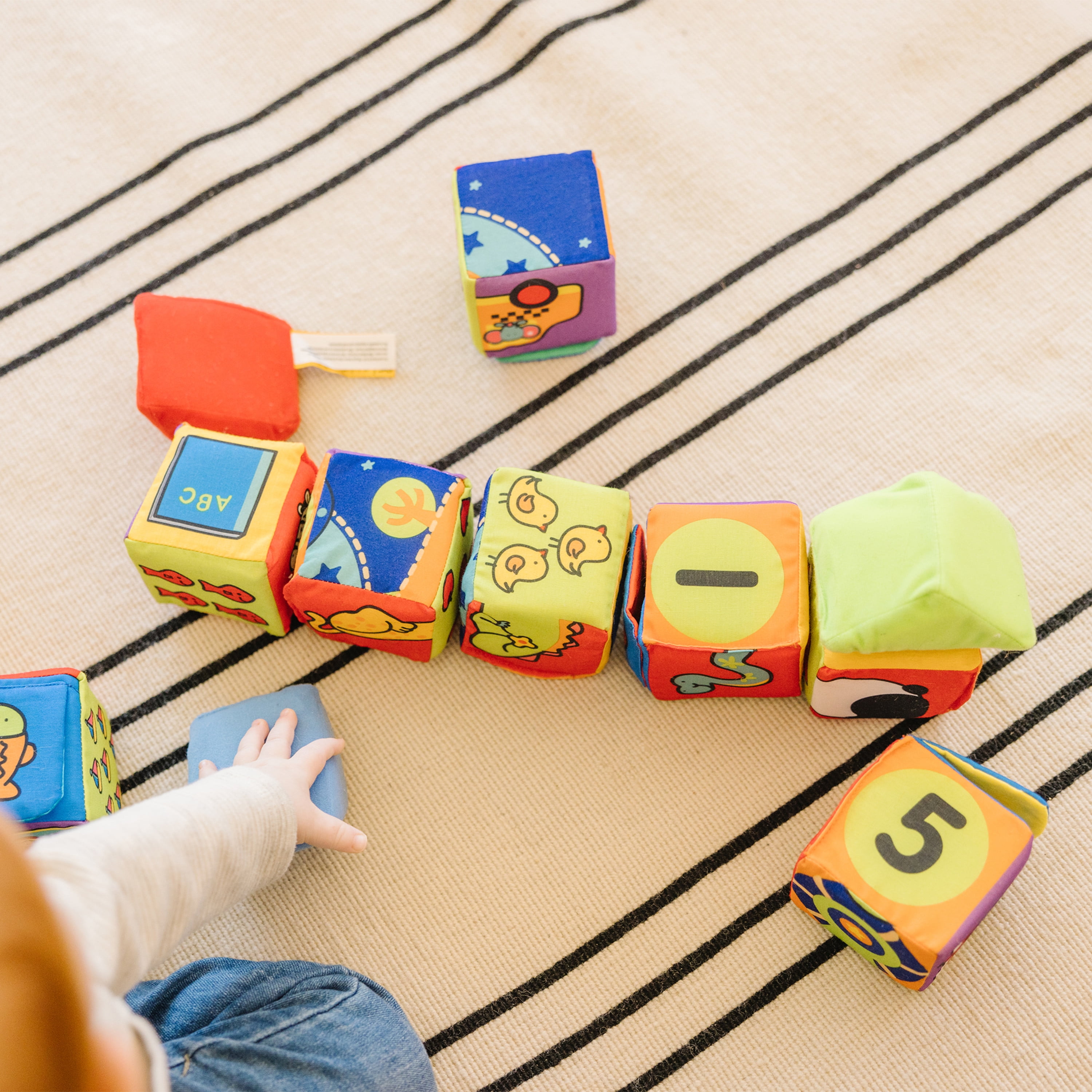 Melissa & Doug K's Kids Match and Build Soft Blocks Set (Multicolor, 14 Piece Set) qfqlp