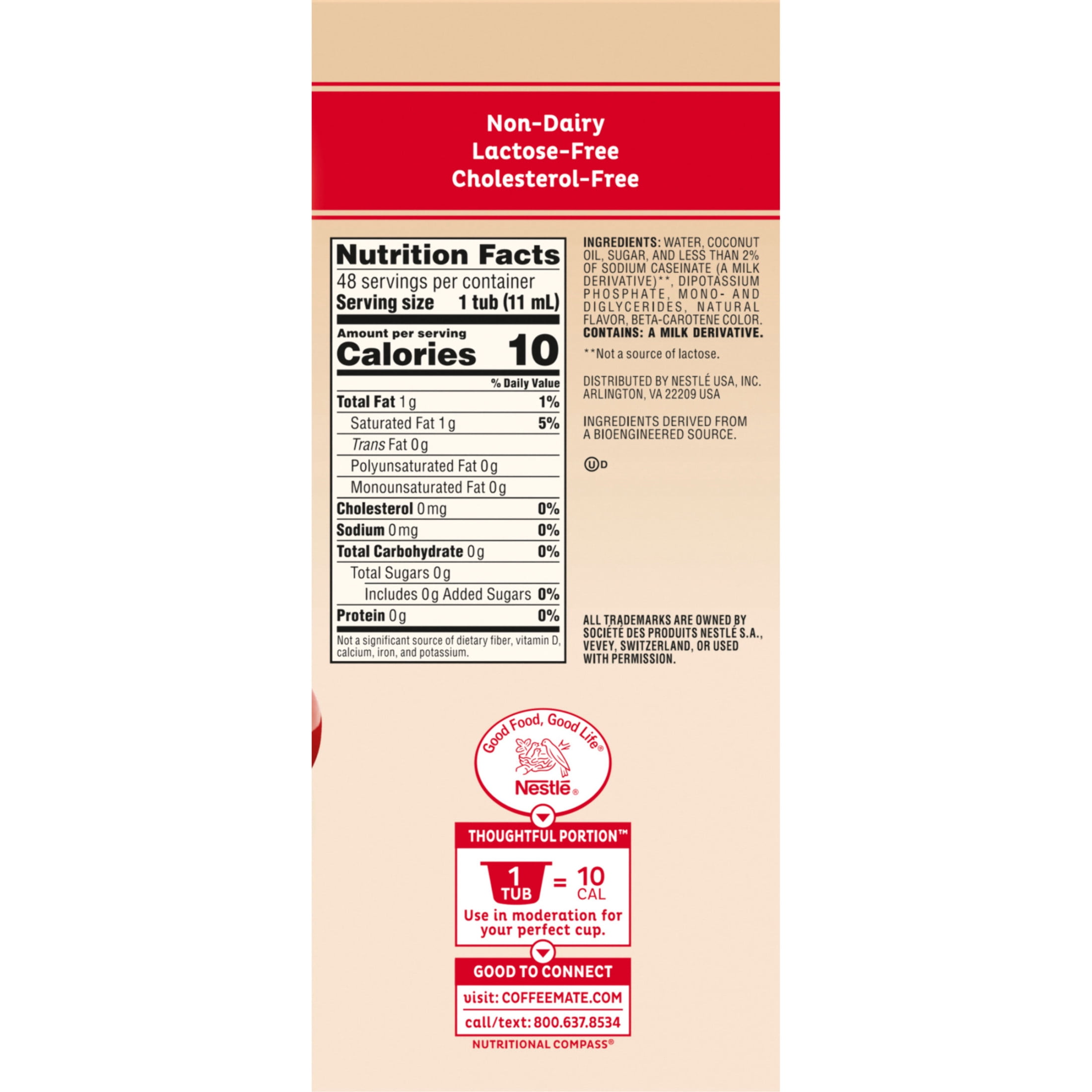 Coffee mate The Original Liquid Coffee Creamer Singles (Original, 48 Count) 7jlbs