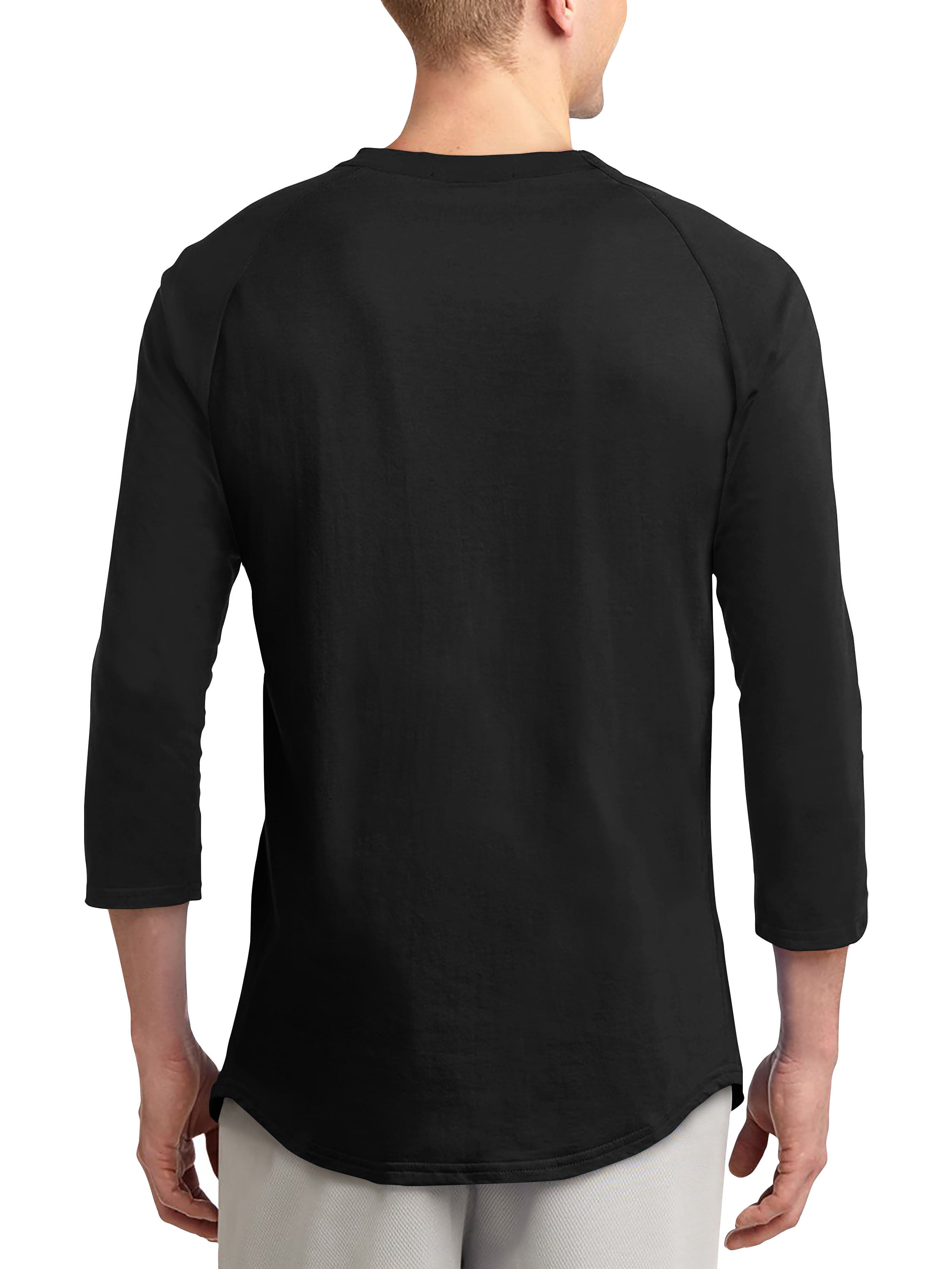 Ma Croix Mens Baseball Raglan 3/4 Sleeve Jersey Athletic Sportswear T-Shirt (Black, Large) xqqfn