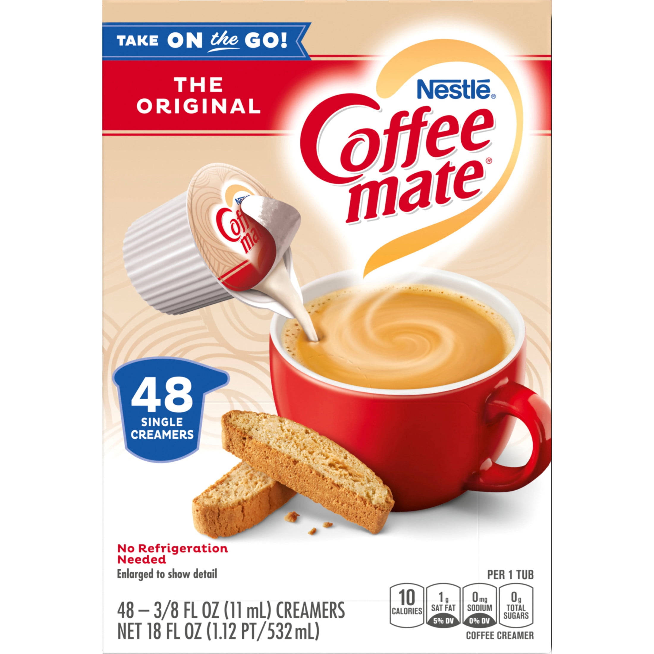 Coffee mate The Original Liquid Coffee Creamer Singles (Original, 48 Count) 7jlbs