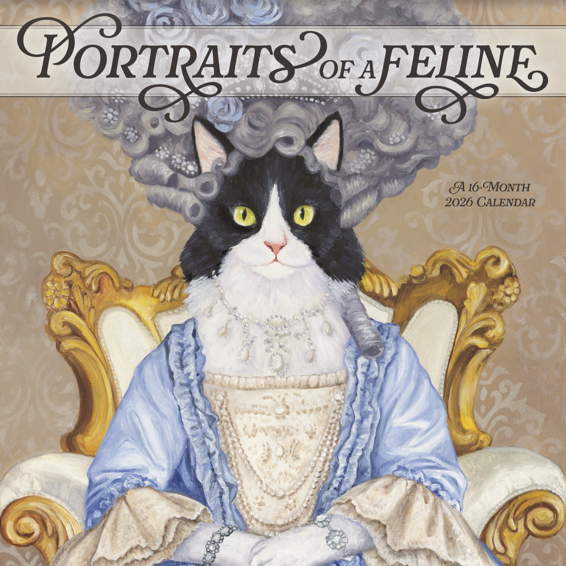 Trends International 2026 Portraits of a Feline Carol Lew Wall Calendar (12 in x 12 in) 247si