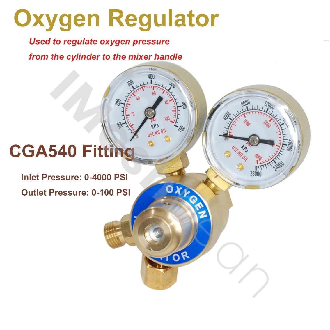 iMeshbean Dual Gauge Oxygen and Acetylene Regulator Set for Welding and Cutting (Solid Brass, CGA540 and CGA200 Fittings) orpr6
