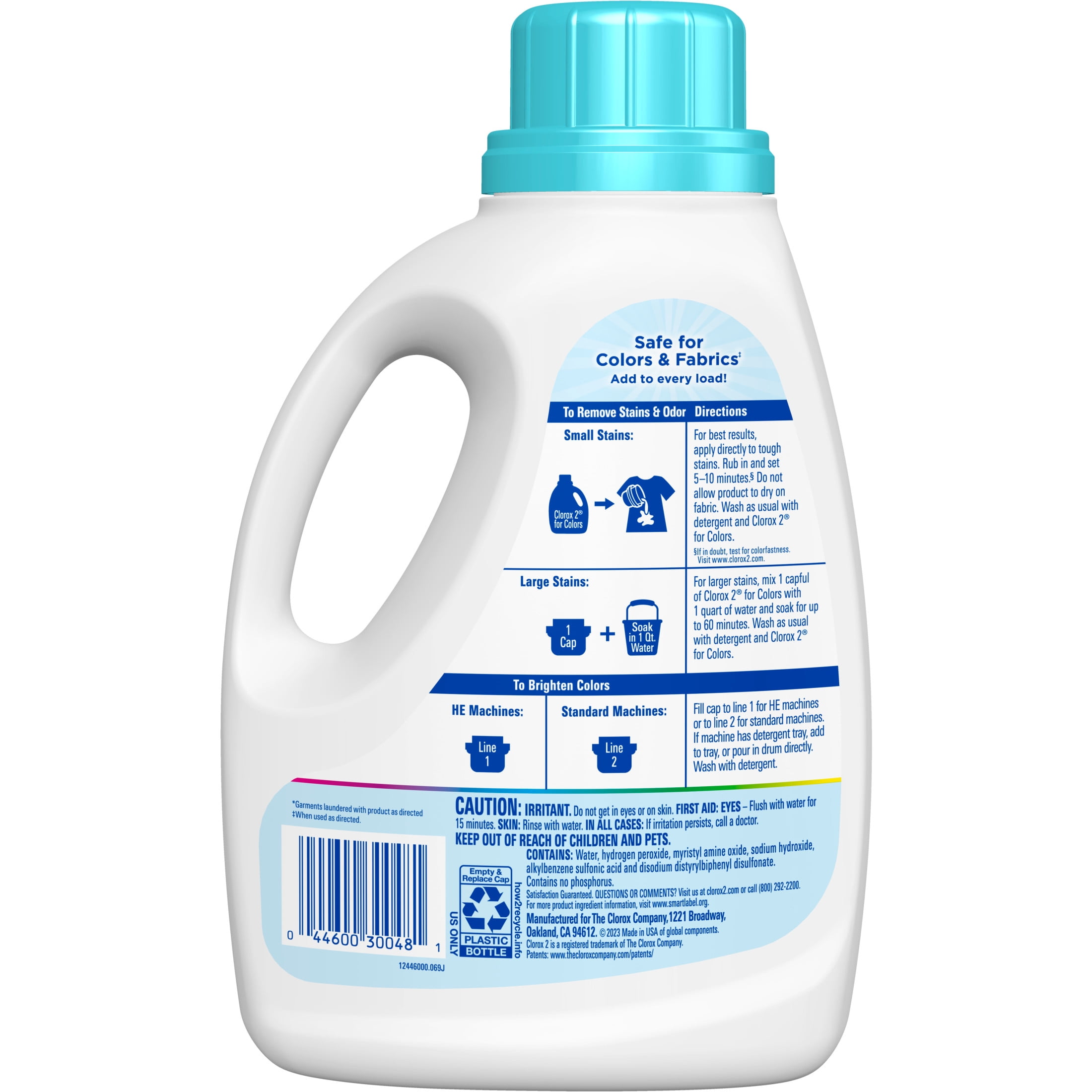Clorox 2 Stain Remover and Laundry Additive, Free and Clear, Bleach Free (Clear, 66 fl oz) 4kpvc