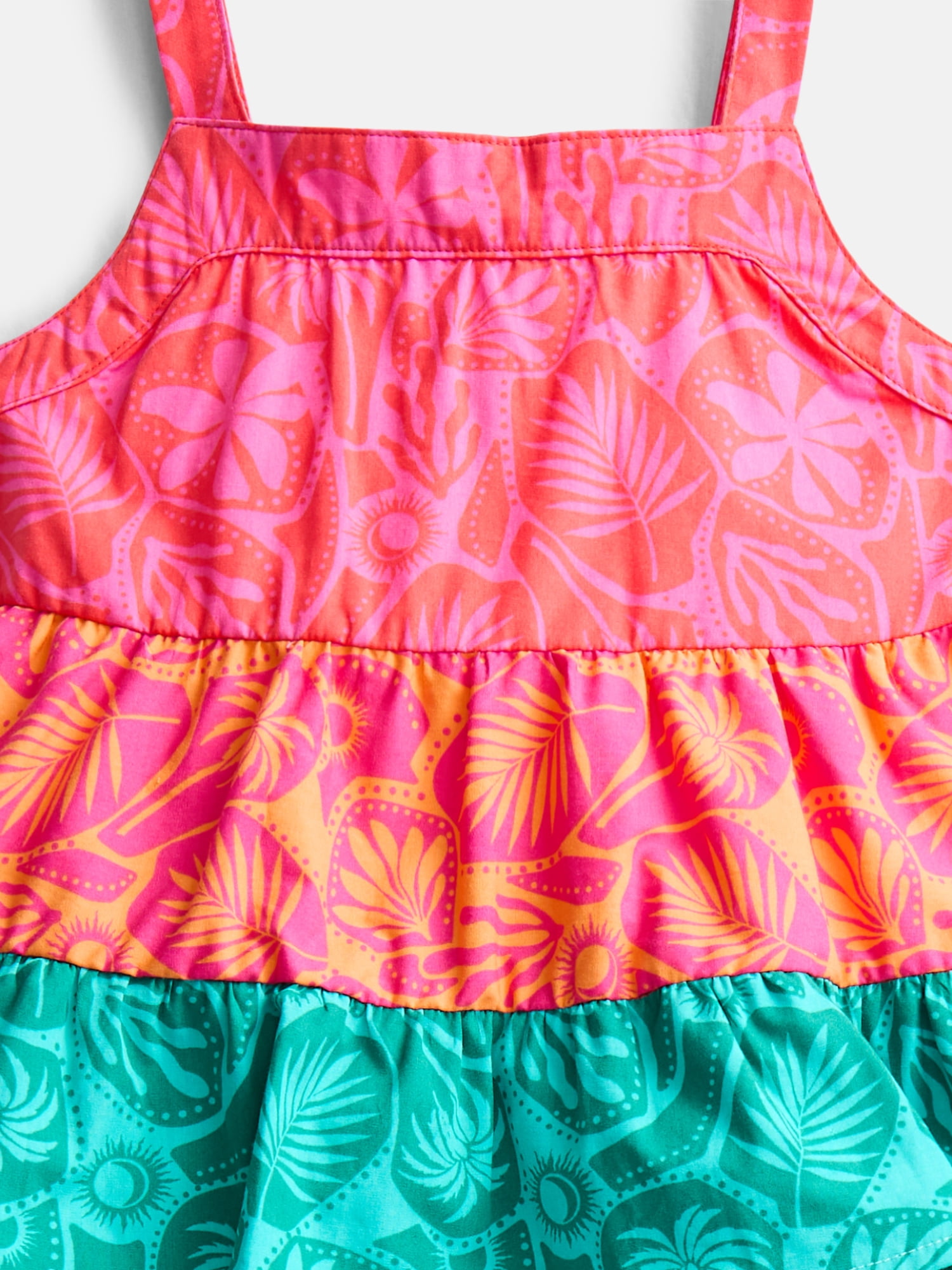 Wonder Nation Toddler Girl's 2-Piece Tiered Tank Top and Shorts Set (Multi-Color, 5T) vzuwn