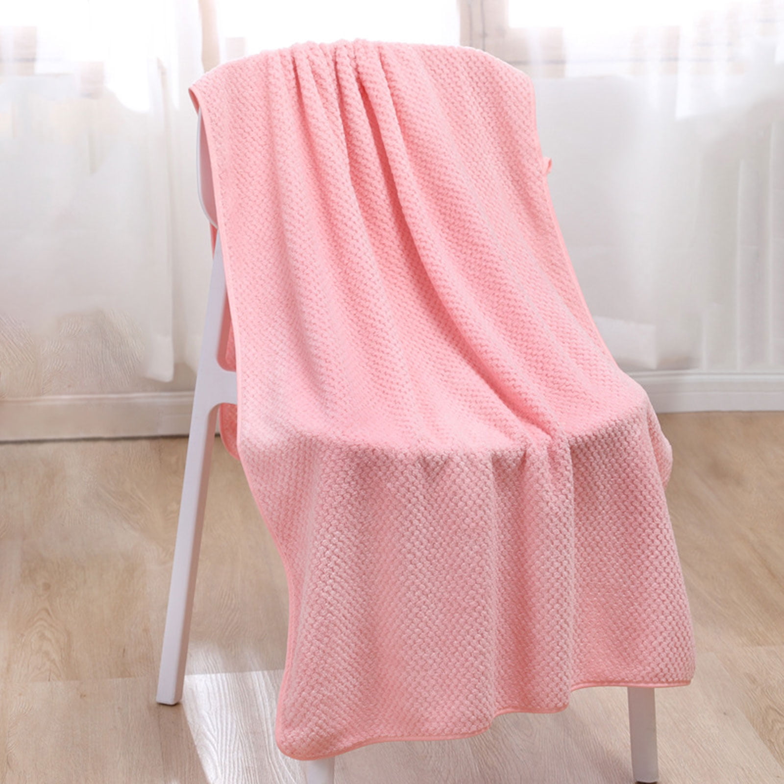Hengbo Microfiber Bath Towel Set Extra Large Quick-Dry Bath Sheets for Spa and Fitness (Pink, 27 x 55 in, 2 Pack) qrs8z