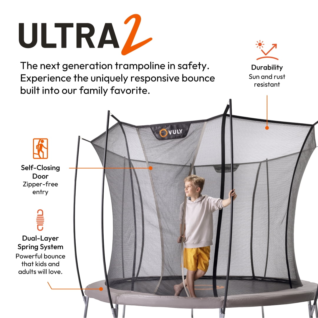Vuly Ultra 2 Round Trampoline with Safety Enclosure (Large, 13 ft) qqqiz
