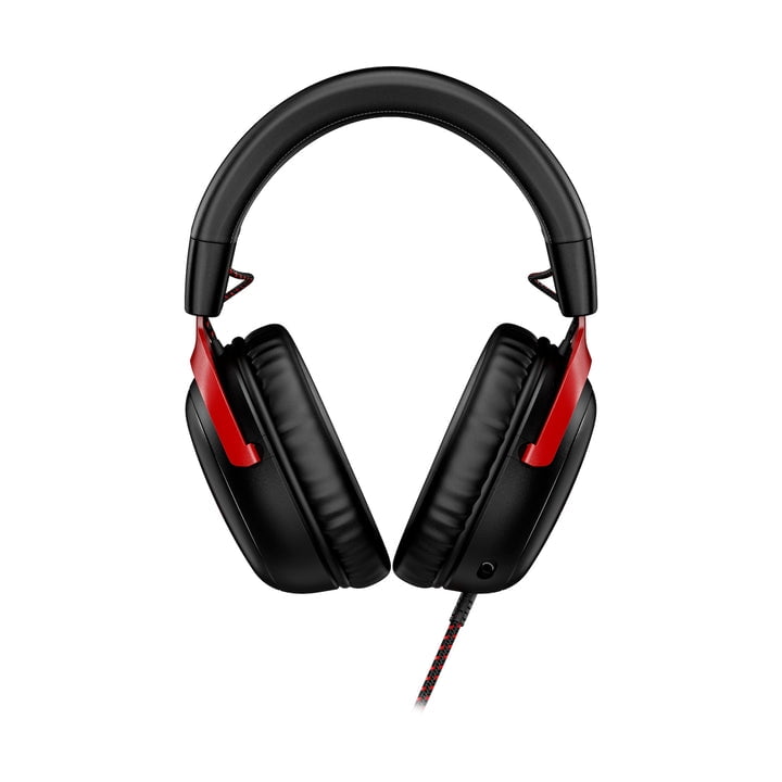 HyperX Cloud III Wired Gaming Headset, Immersive DTS Spatial Audio, Memory Foam Comfort, Multi-Platform Compatibility (Black/Red, 1 Unit) p92uh