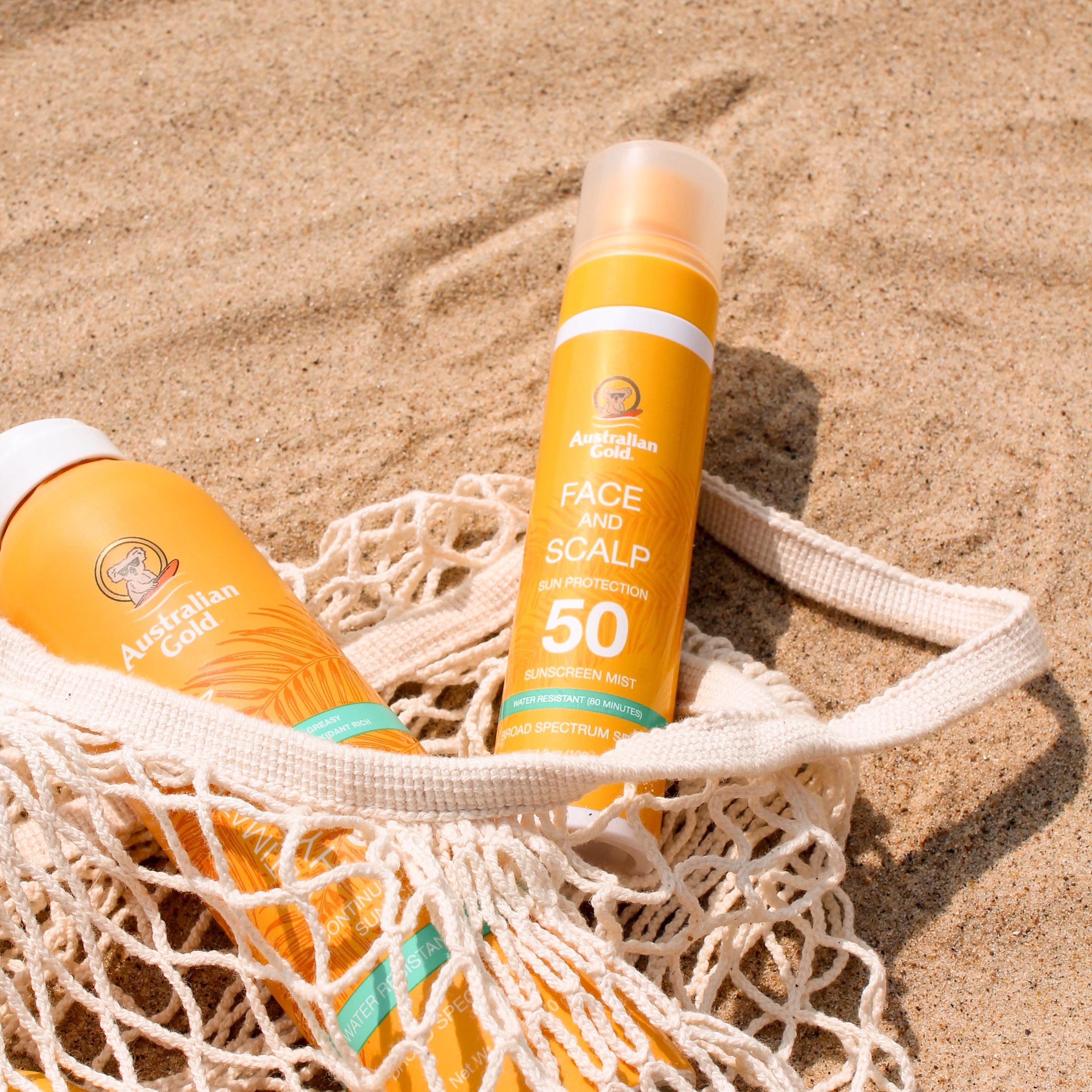 Australian Gold Face and Scalp Sunscreen Mist, Broad Spectrum SPF 50, Lightweight & Non-Greasy (Gold, 3.4 fl oz) xbntl