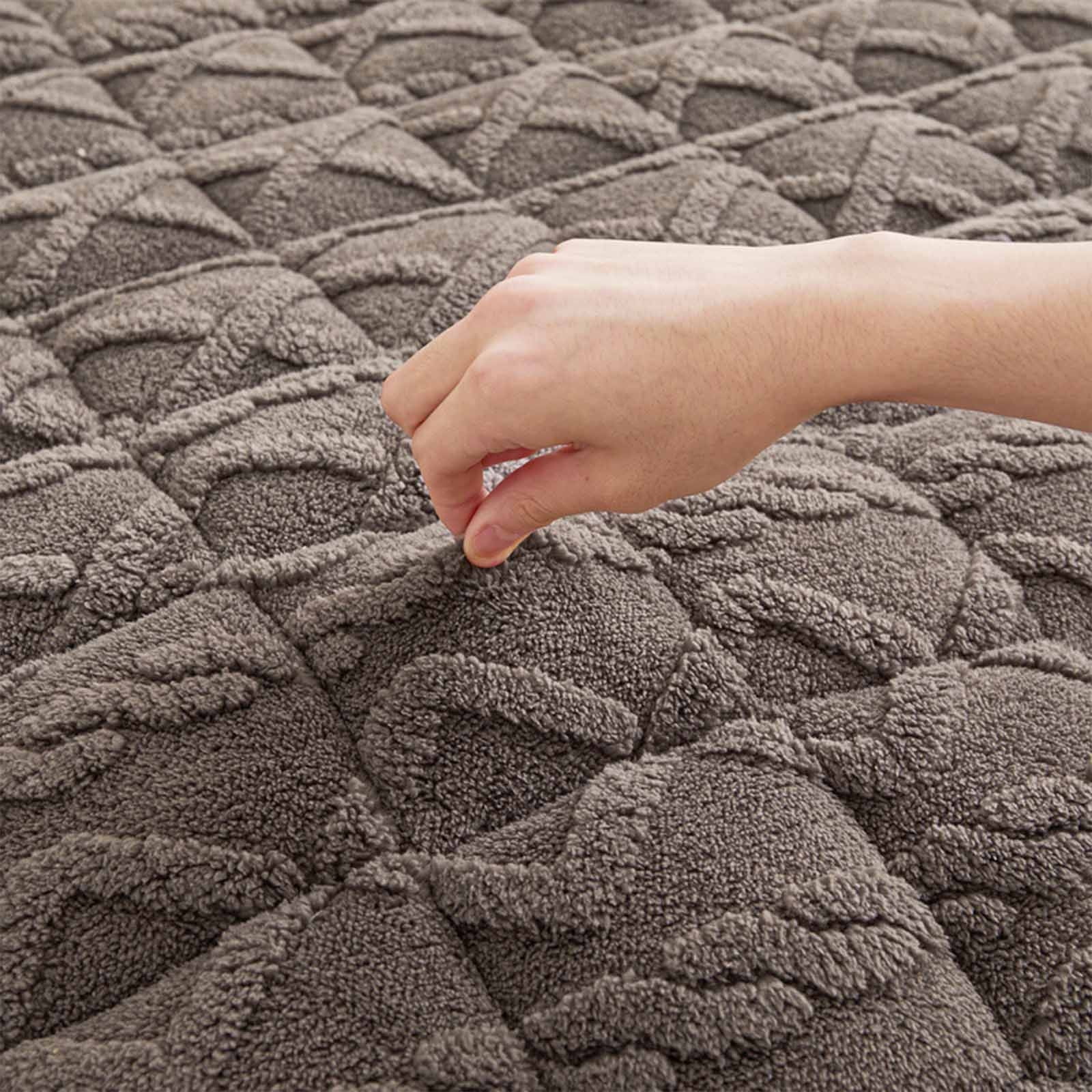 Infidev Winter Warm Tatami Mattress Topper, Breathable Cotton Padded Floor Mat for Dormitory (Grey, 70.8x78.7 in) k9rg4