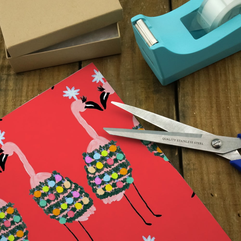 Graphics and More Christmas Flamingos Premium Gift Wrapping Paper (30 in x 72 in) wnk6q