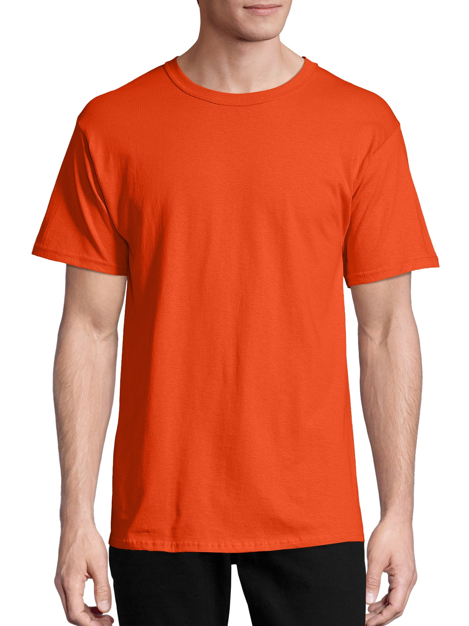 Hanes Essential-T Unisex Crew Neck Short Sleeve Cotton T-Shirt (Orange, XL) ur7di