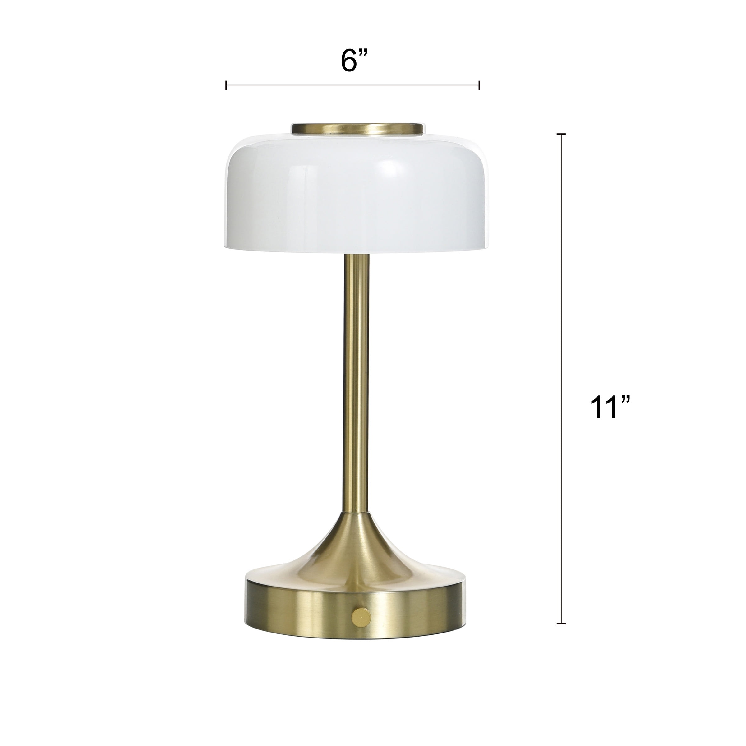 Better Homes & Gardens Portable Milk Glass Table Lamp, Rechargeable Cordless Accent Light (White, 8 in) 89xs7