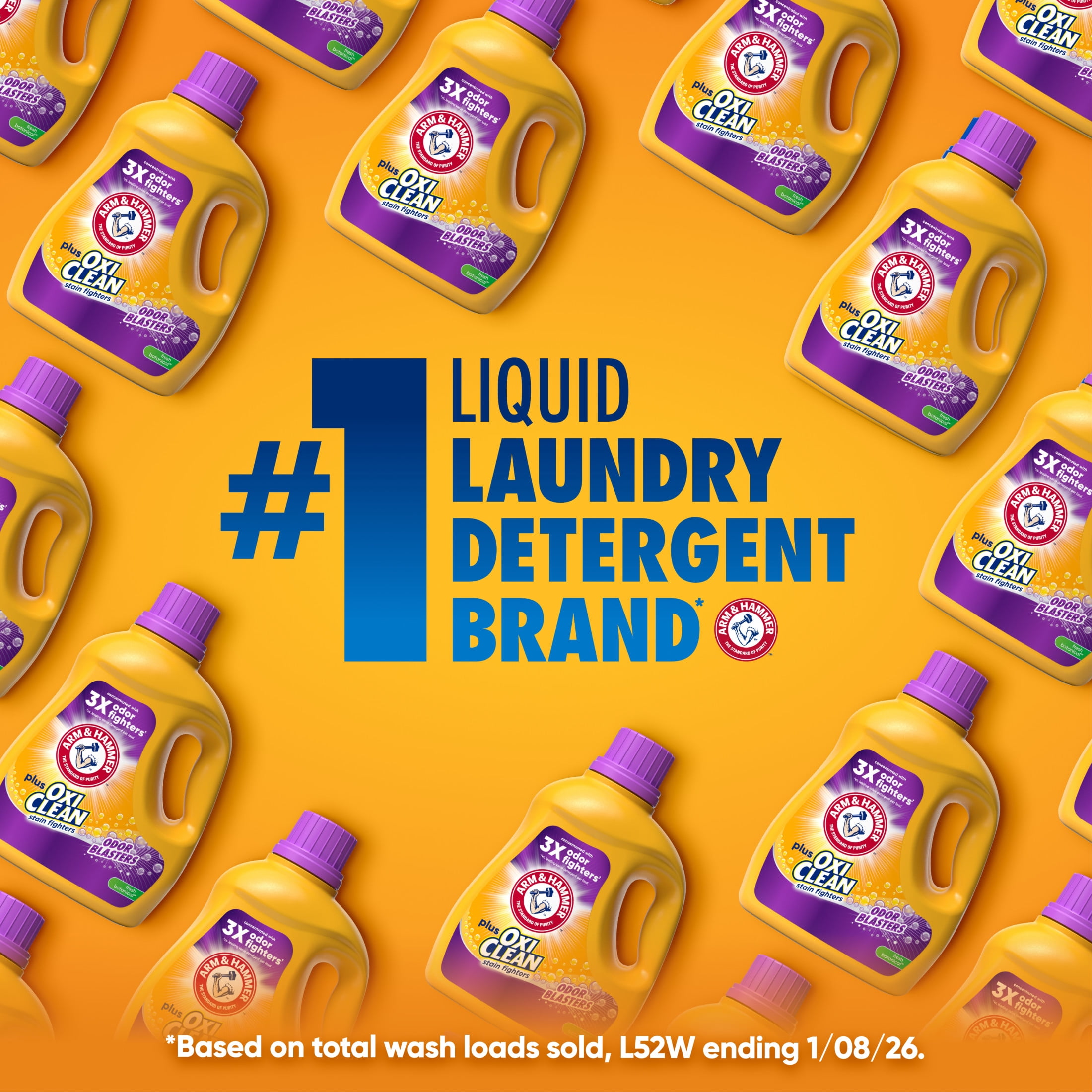 ARM & HAMMER Plus OxiClean Odor Blasters Liquid Laundry Detergent, Fresh Burst (96.2 fl oz) rvowv
