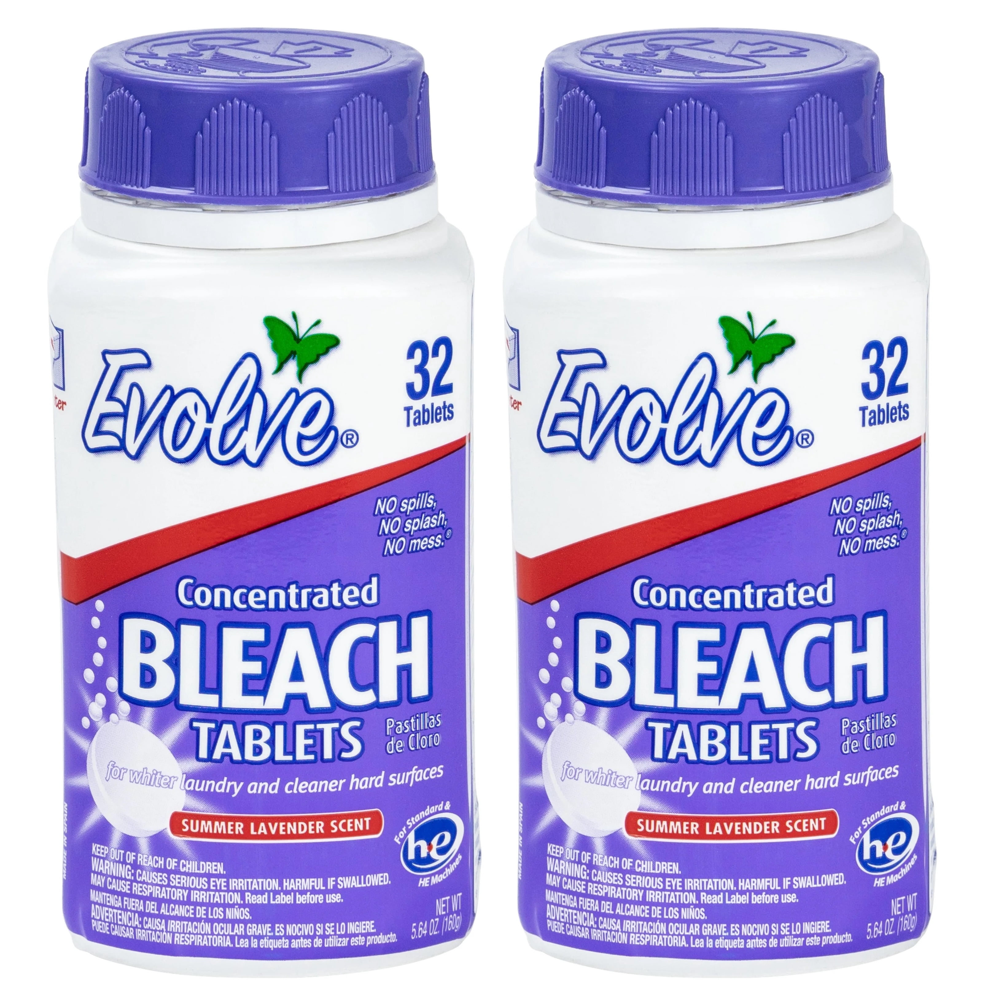 Evolve Concentrated Bleach Tablets, Summer Lavender Scent, Laundry & Surface Cleaner (64 Count) sk1ei