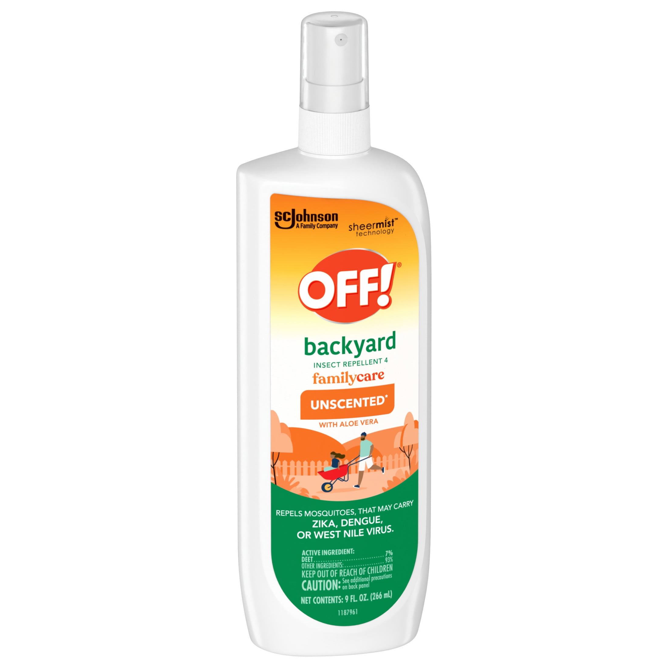 OFF! FamilyCare Insect Repellent, Unscented Mosquito Spray with Aloe Vera (Clear, 9 oz) 6bor5