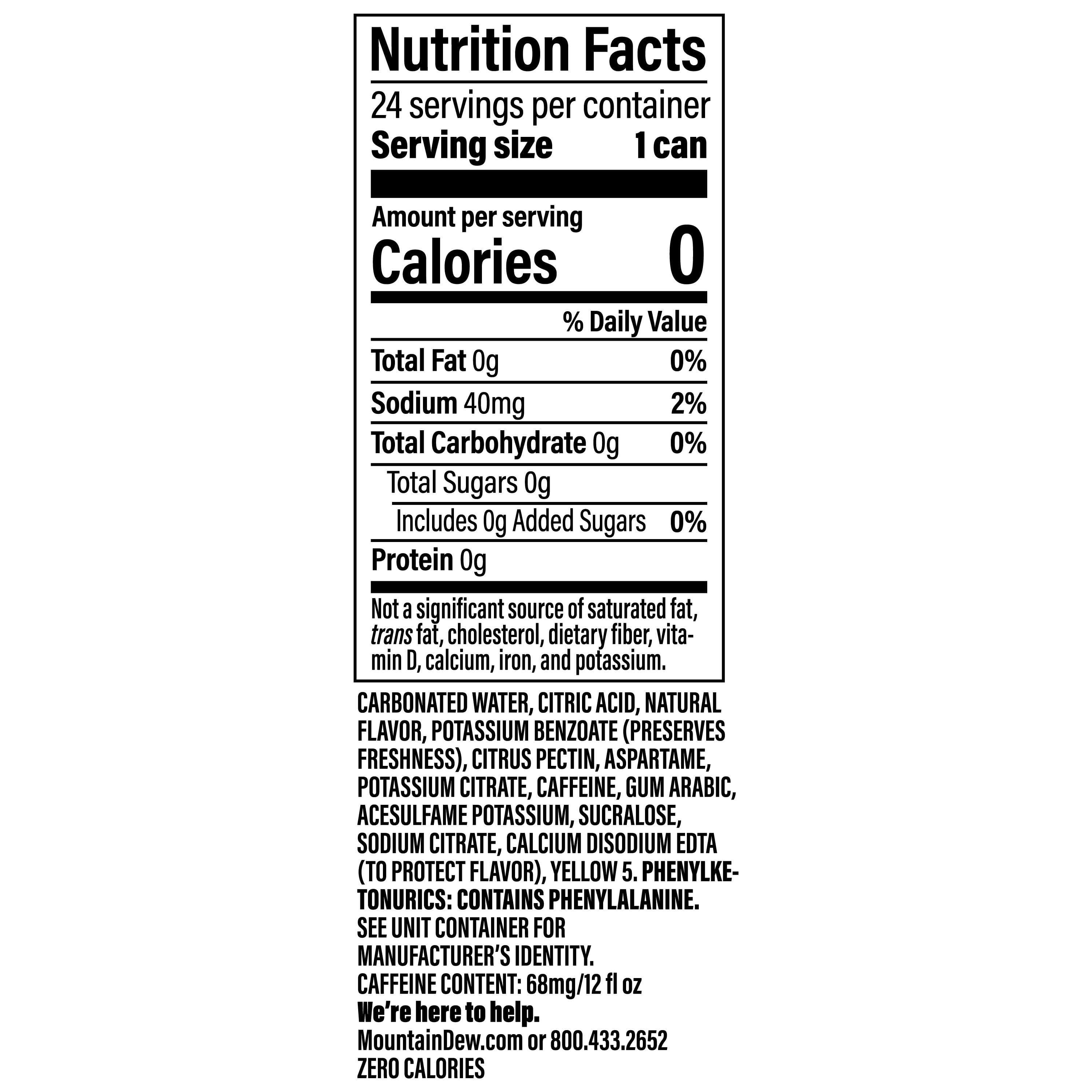 Mountain Dew Zero Sugar Citrus Soda Pop (Citrus, 24 Pack of 12 fl oz) vc0ly