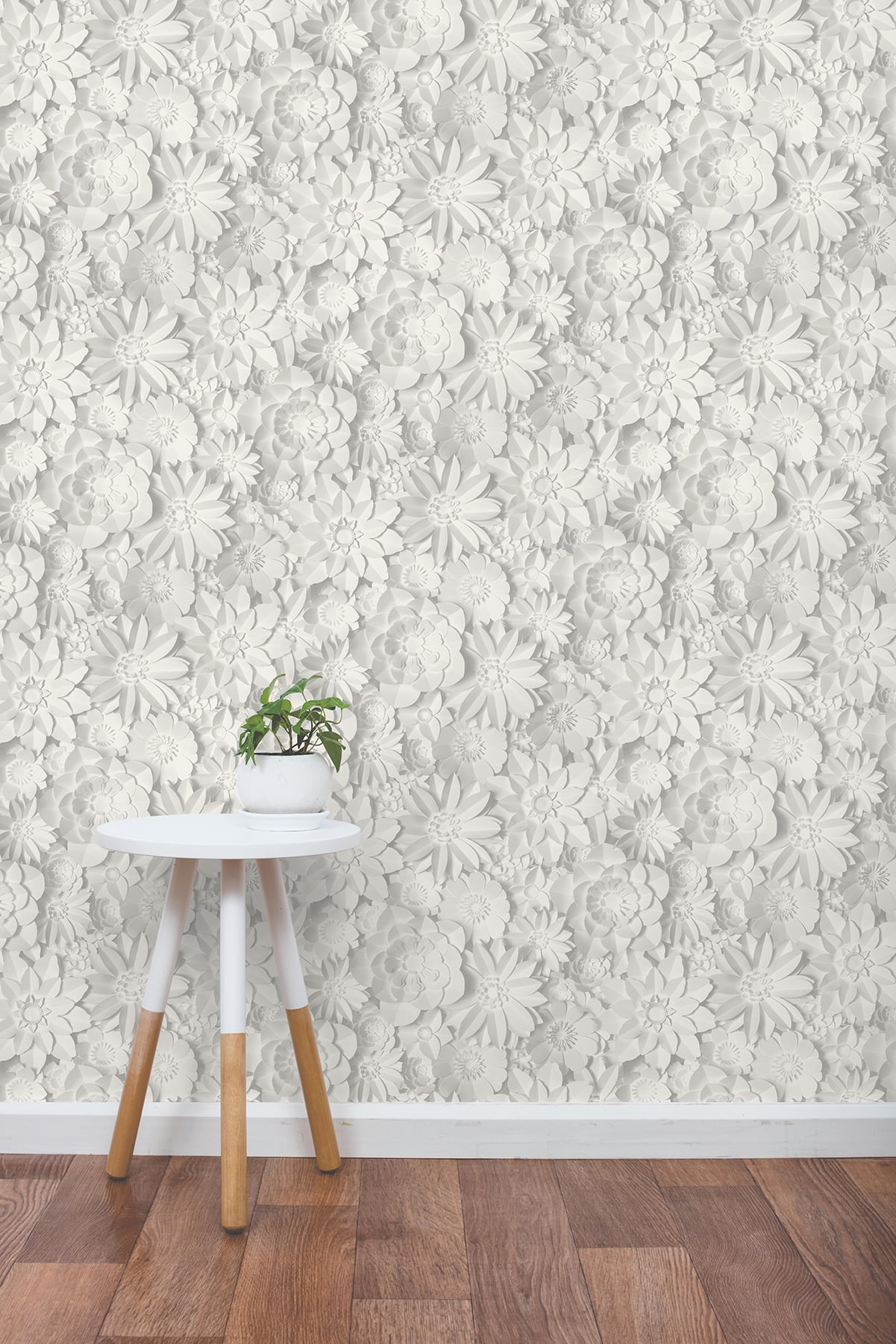 Fine Decor Dacre Floral Wallpaper (White, 20.5-in x 33-ft) s1dti