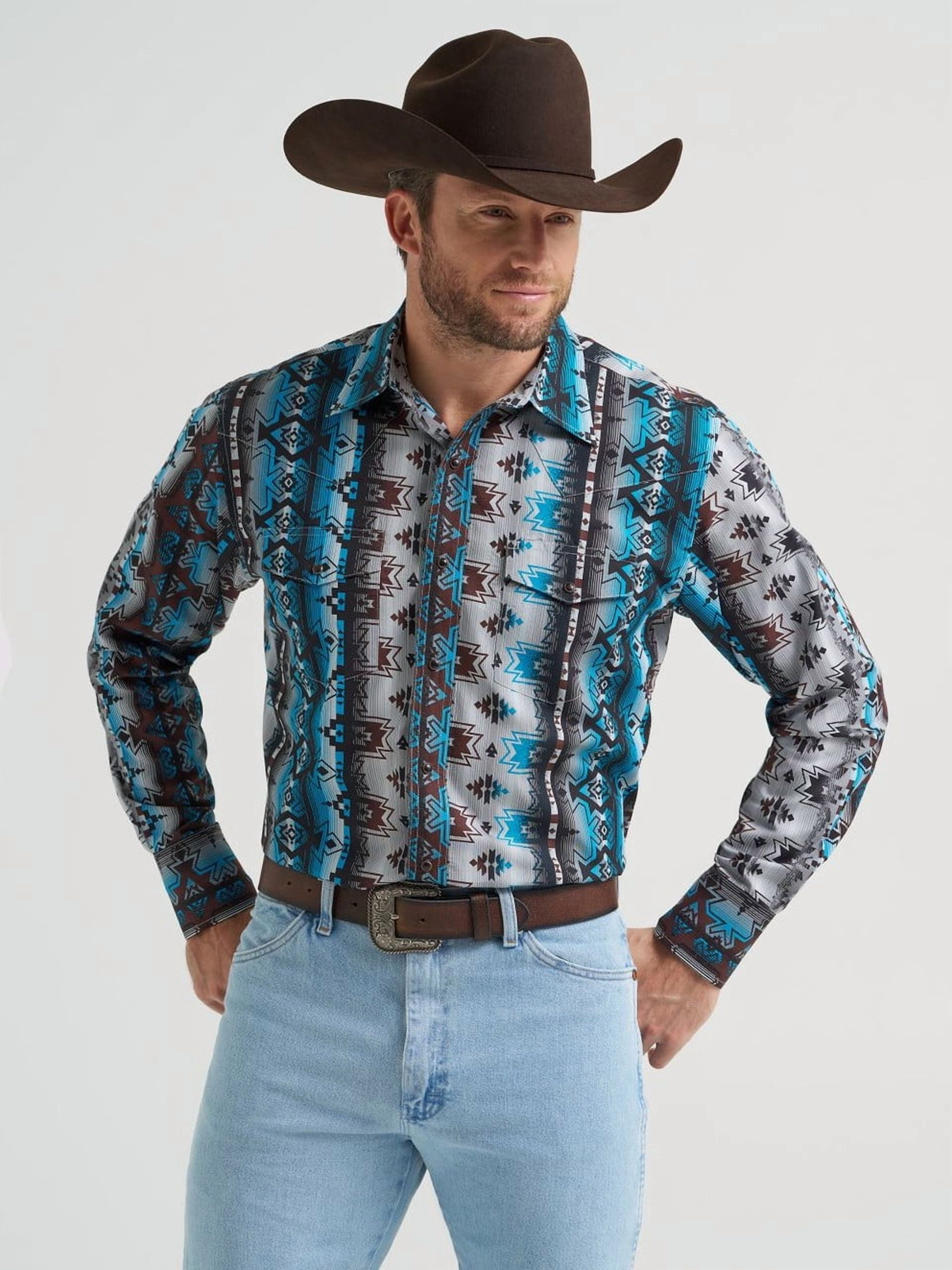 Wrangler Checotah Classic Fit Long Sleeve Shirt (Grey, XXL) xfjww